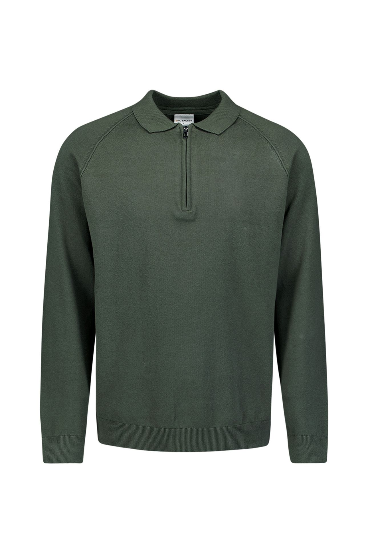 PULLOVER POLO HALF ZIP SOLID DARK GREEN 4
