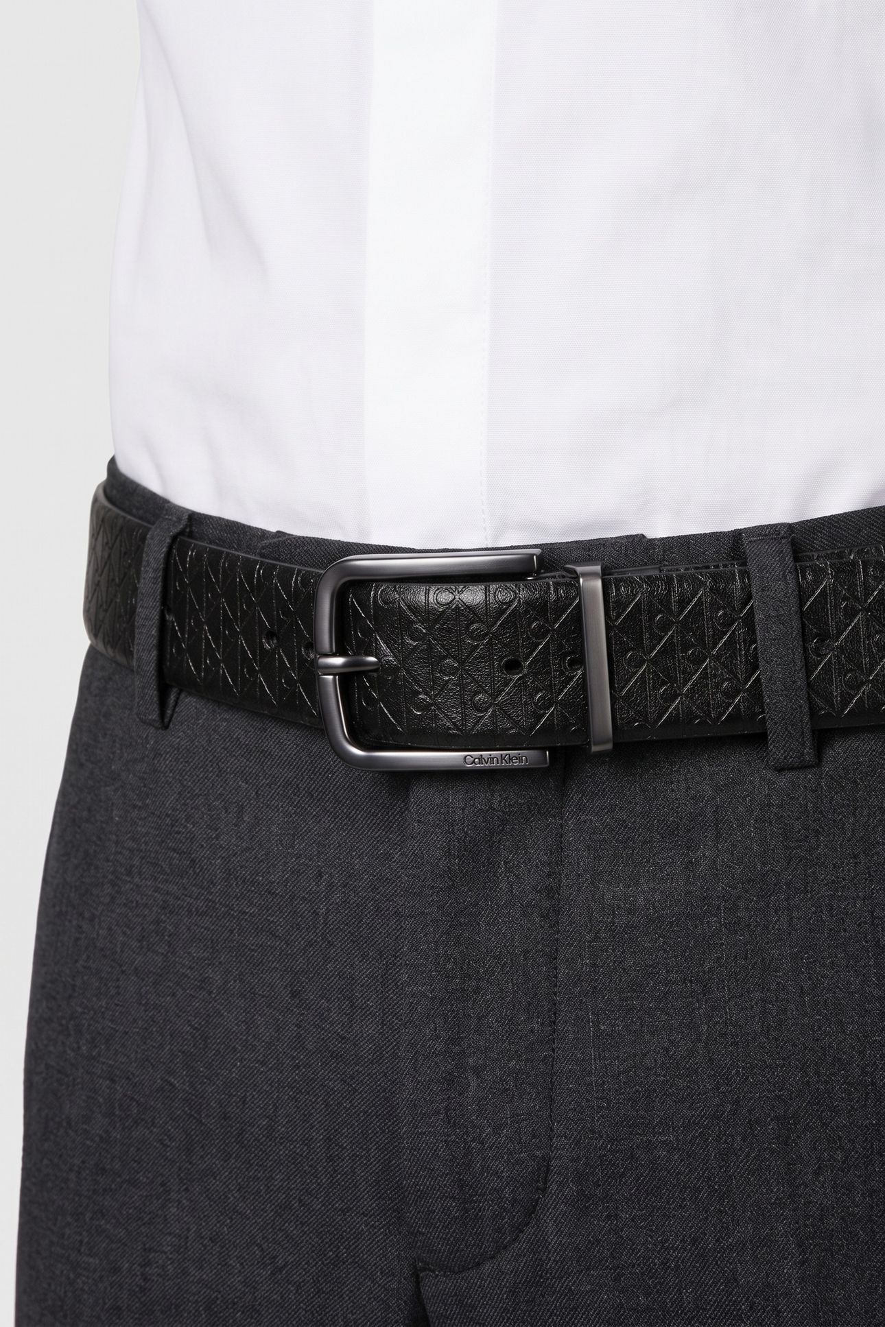 ROUND BUCKLE SMOOTH BELT BLACK/BLACK/MATTE GUNMETAL 3