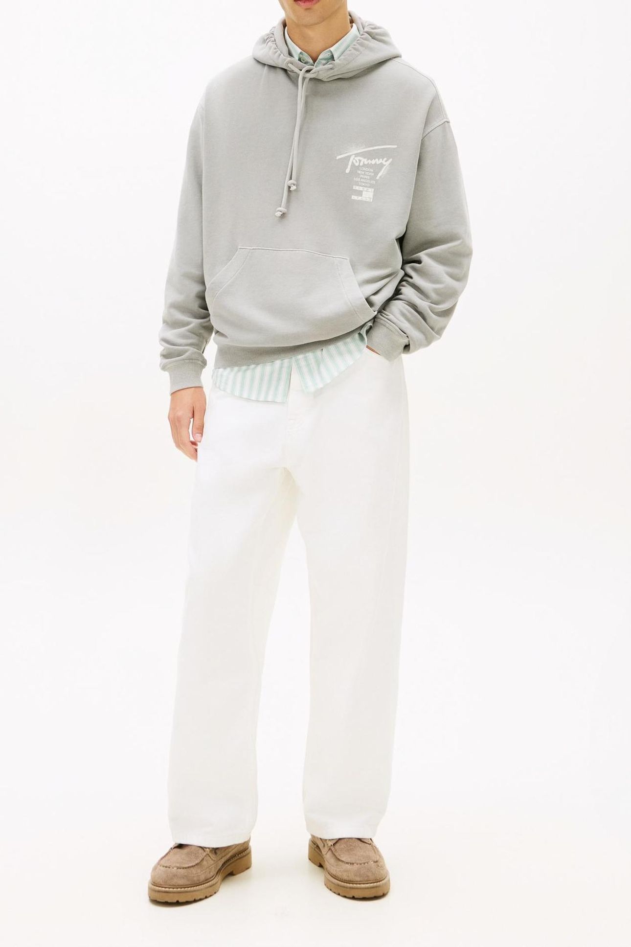 RELAXED NEON WASHED HOODIE GRAVEL GREY 2