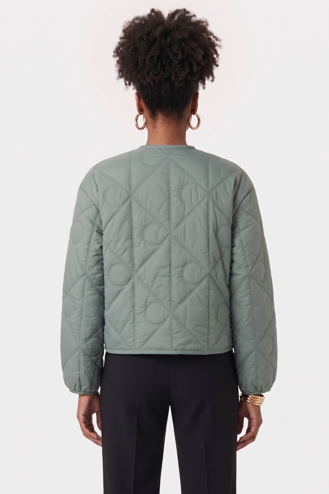 LIGHTWEIGHT ALL-OVER PRINT QUILTED AUTUMN GREEN 2