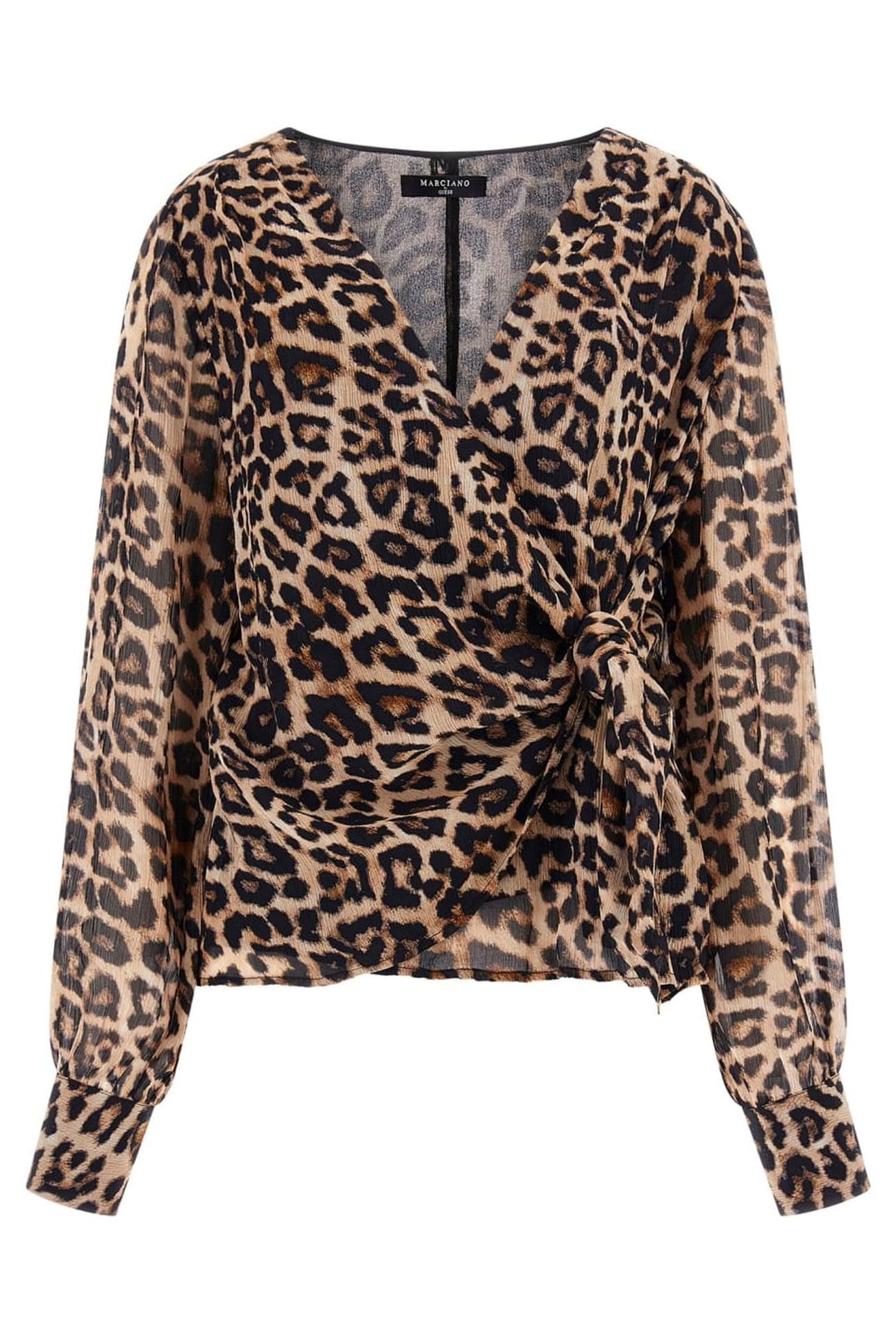 MARIA LS WRAP TOP GLAM LEOPARD 1