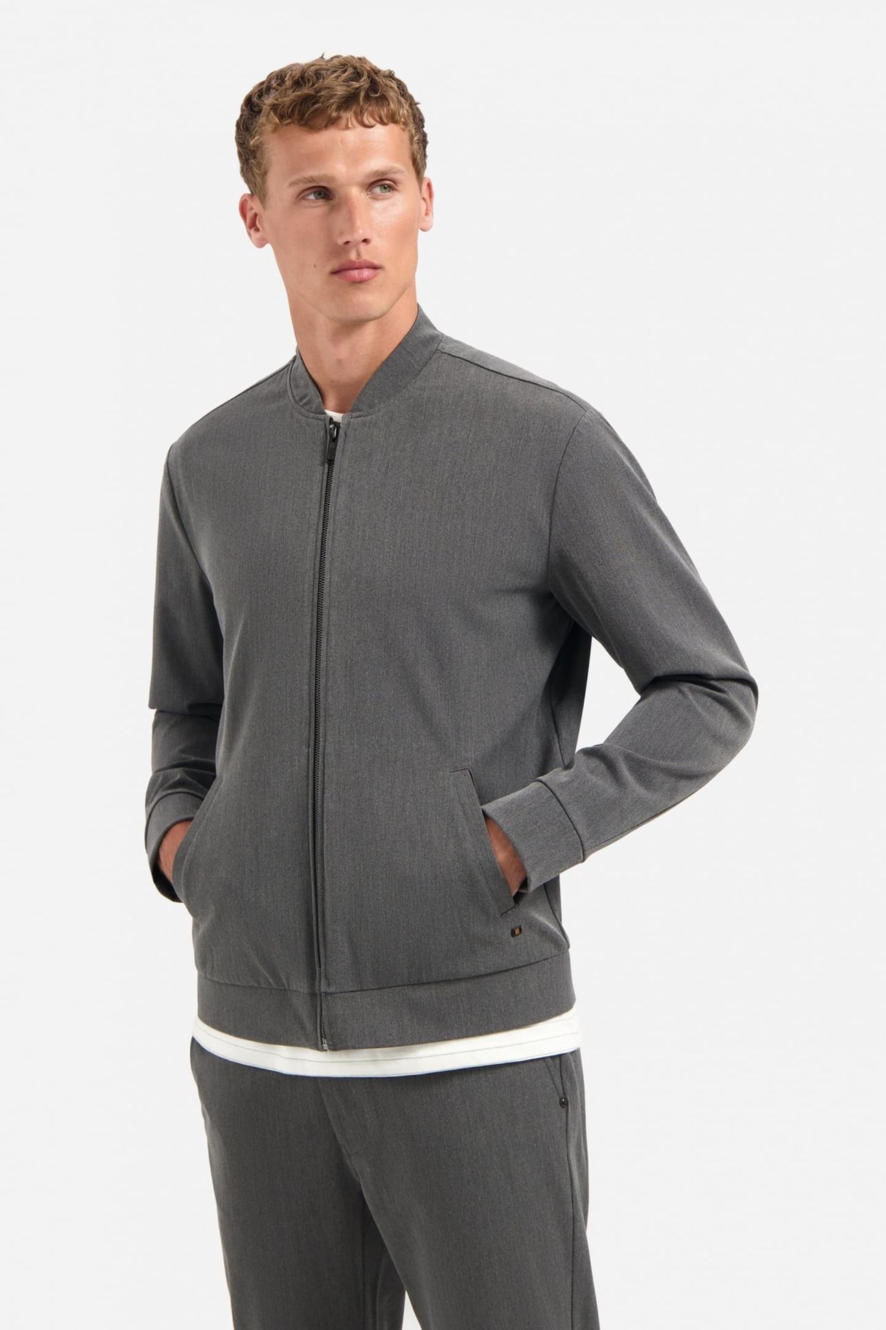 JACKET SHIRT BOMBER MELANGE HYBRID GREY MELANGE 1