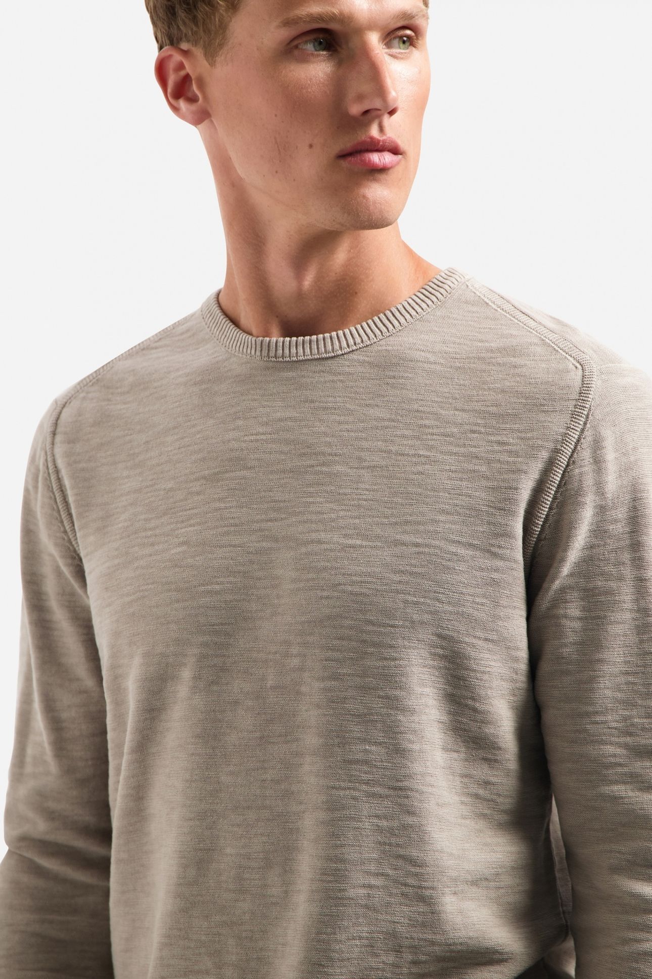 PULLOVER CREWNECK GARMENT DYED + STONE WASHED CLAY 2