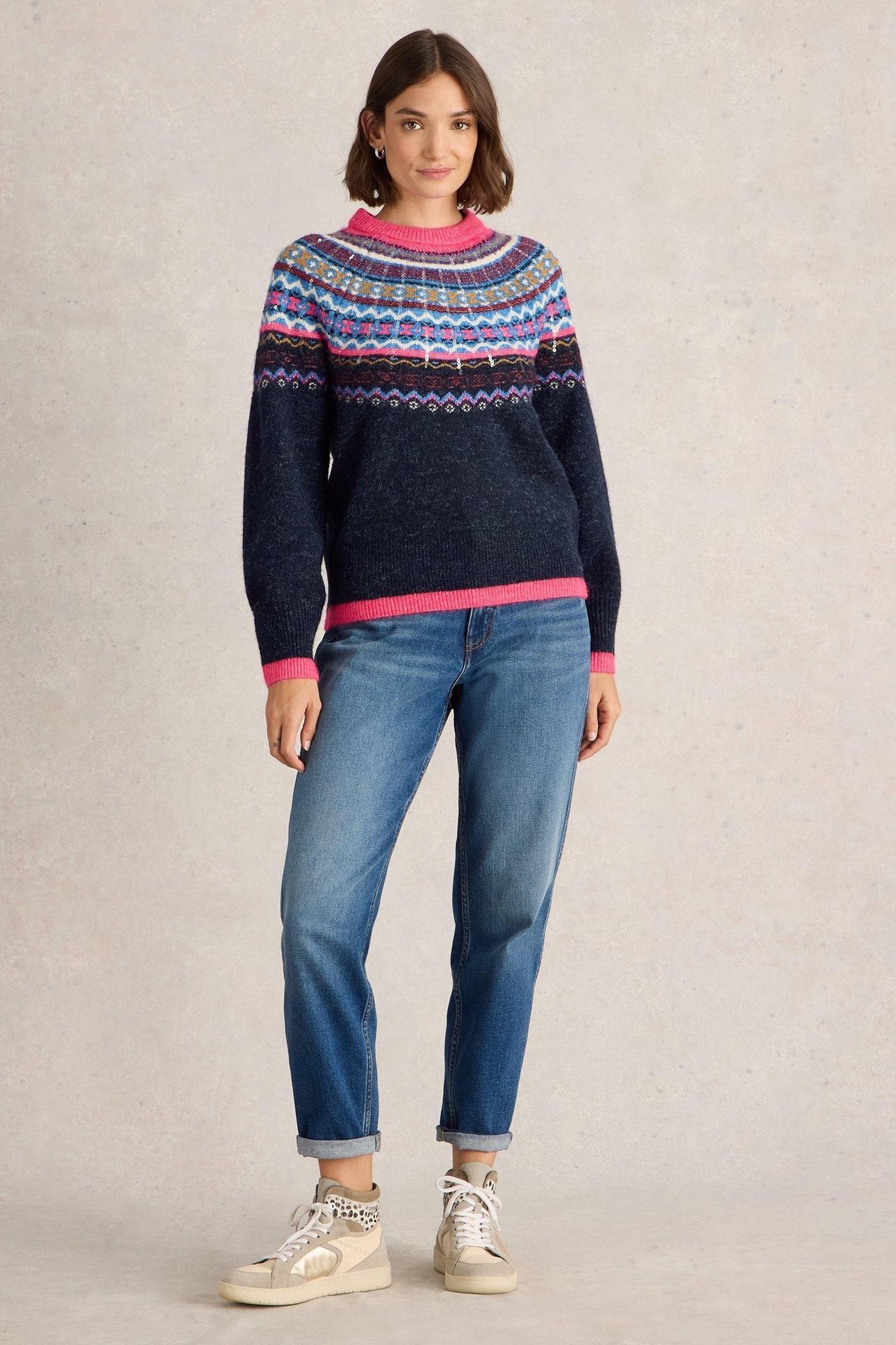 FROSTED FAIRISLE JUMPER NAVY MULTI 1
