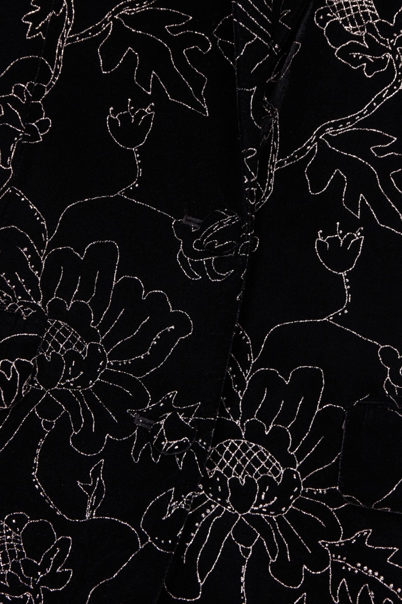 CLASSIC COLLAR SUIT JACKET IN VELVET WITH GLITTERS BLACK 5
