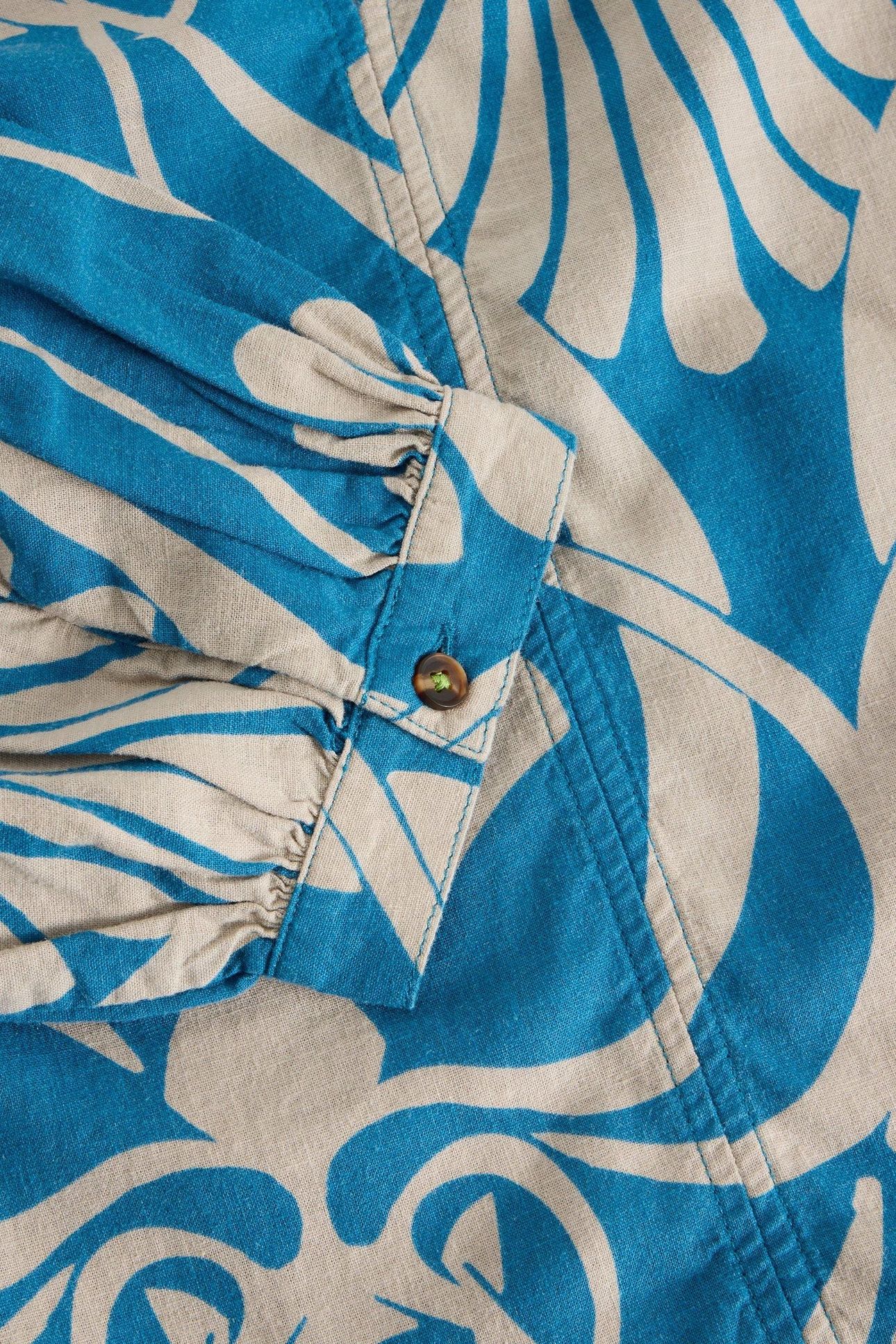 MARLEY LINEN BLEND TOP BLUE PRINT 7