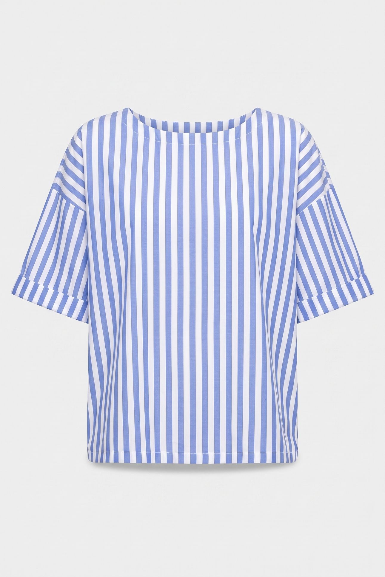 COTTON STRIPE BLOUSE SKYWAY BLUE 3