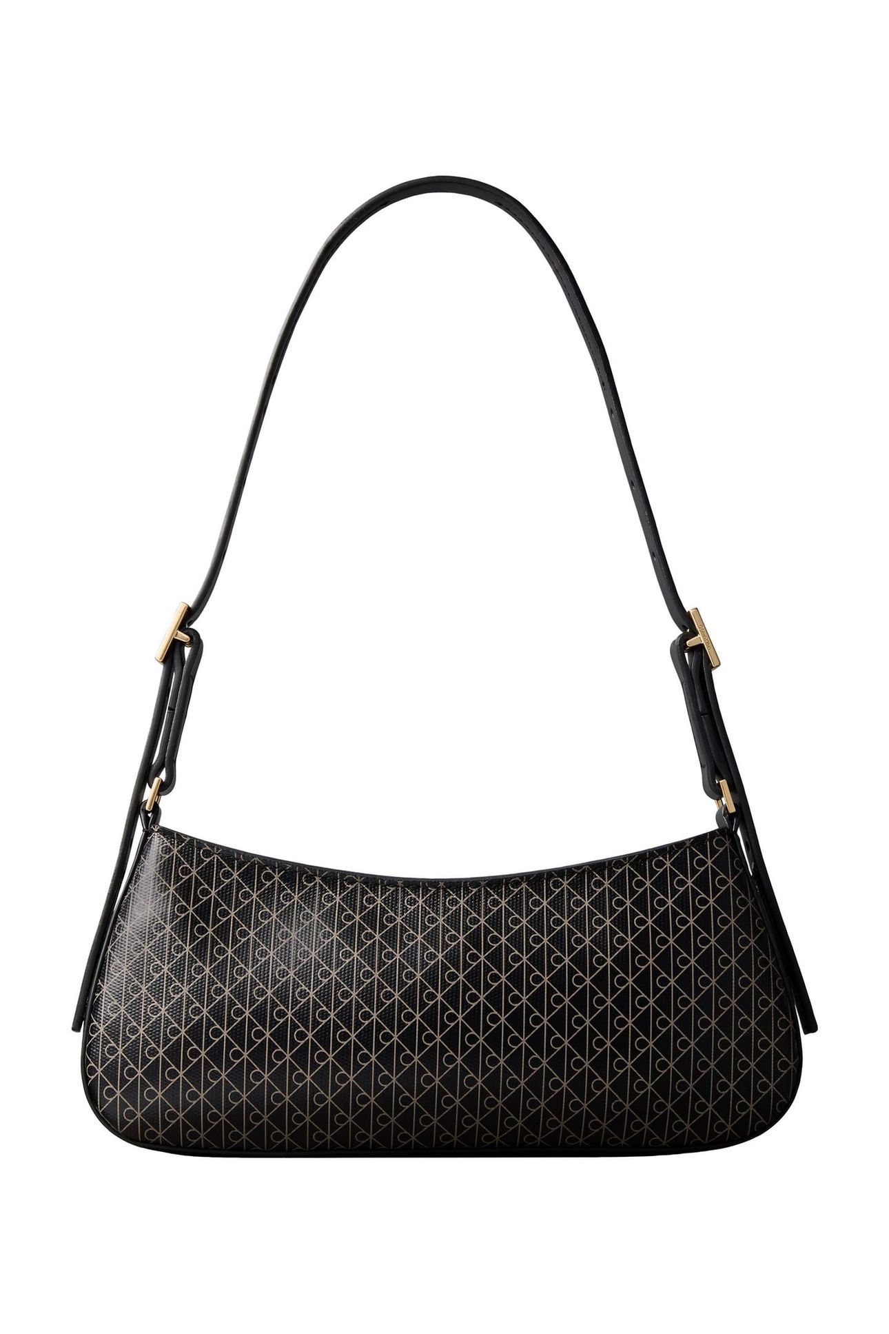 EMBLEM ALL-OVER PRINT SMALL SHOULDER BAG BLACK 2