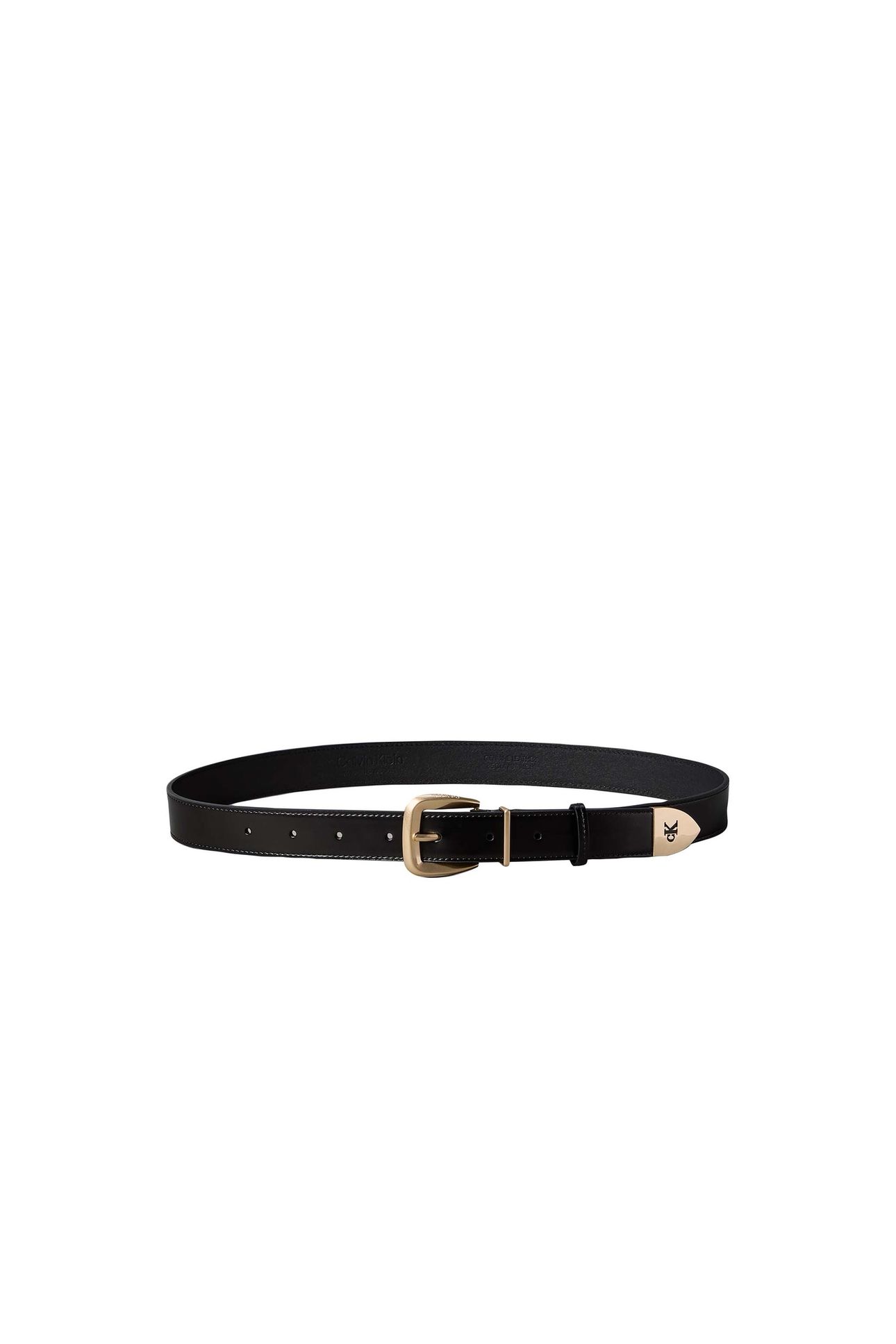 HARDWARE END TIP BUCKLE BELT BLACK/ANTIQUE LIGHT GOLD 3