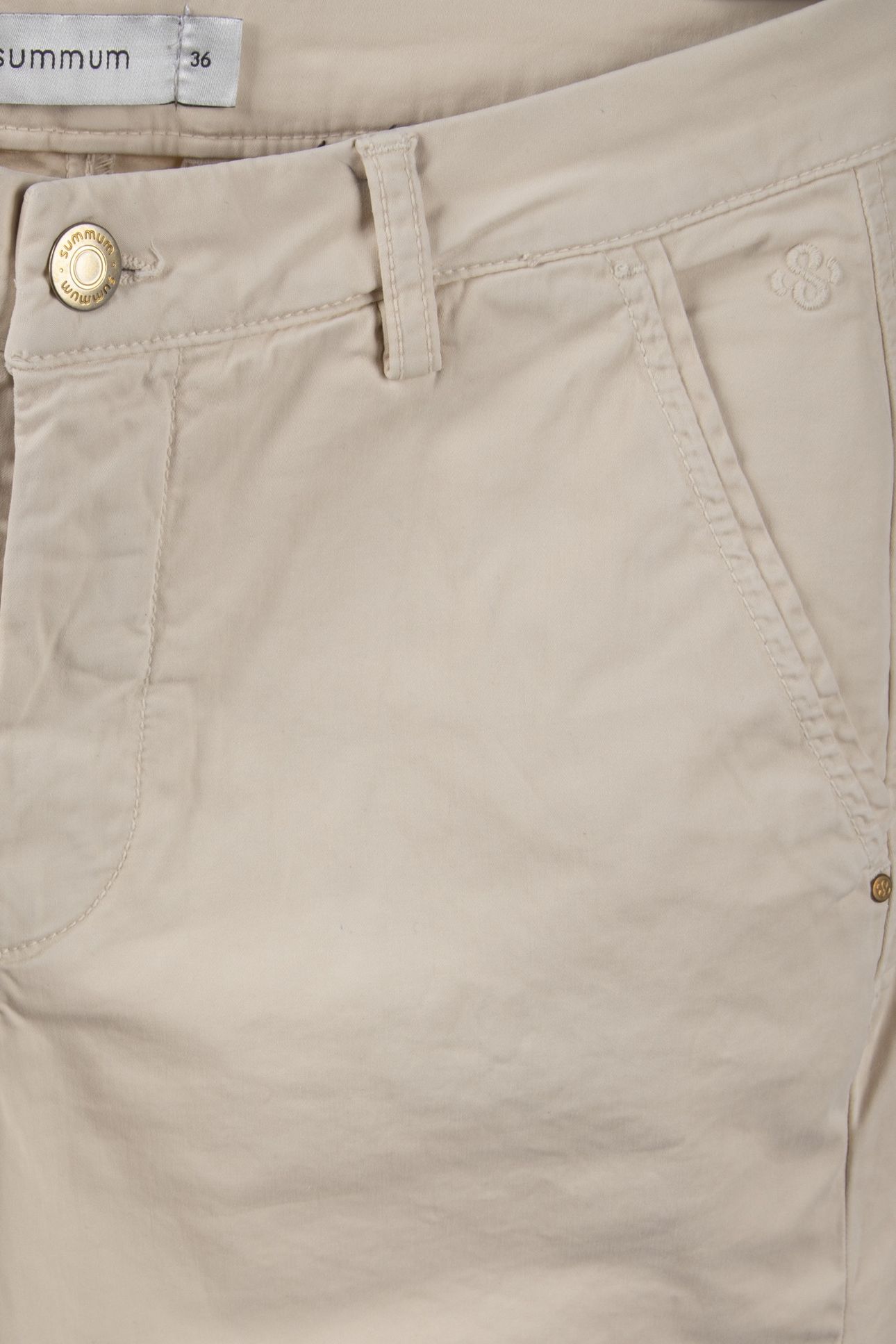SLIM CHINO PEACH STRETCH SATEEN IVORY 4
