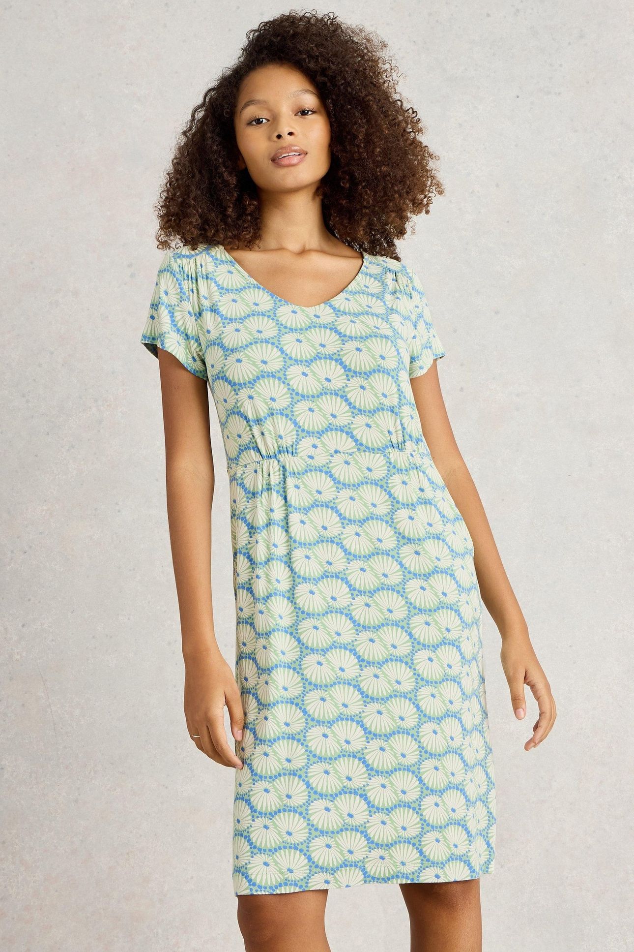 TALLIE JERSEY DRESS GREEN MULTI 2