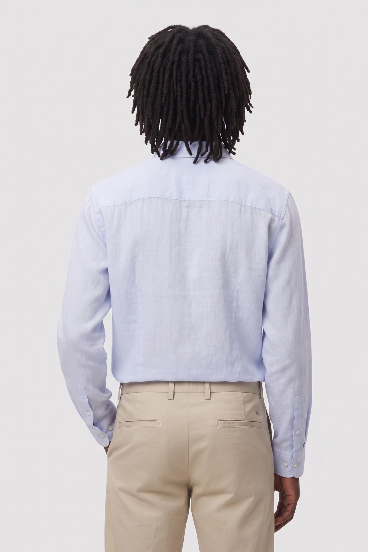 LS SOLID LINEN CLASSIC SHIRT HEAVENLY IRIS 2