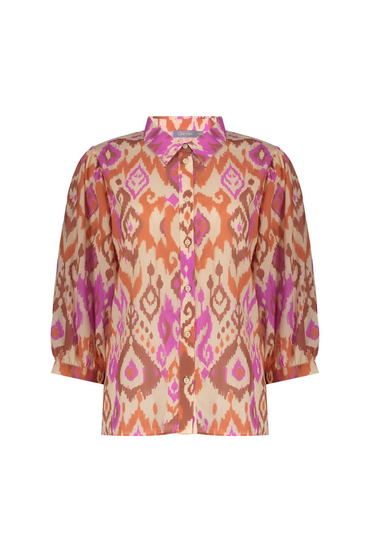 BLOUSE ECRU/BROWN/CASSIS 1