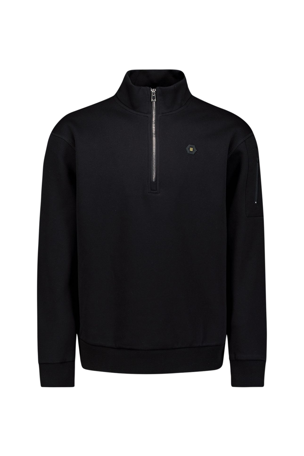 SWEATER HALF ZIP BRUSHED BLACK 4