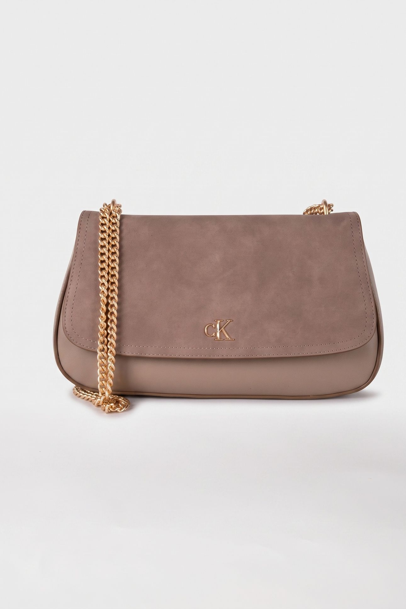 CK CONVERTIBLE CHAIN BRUSHED BAG DESERT TAUPE 2