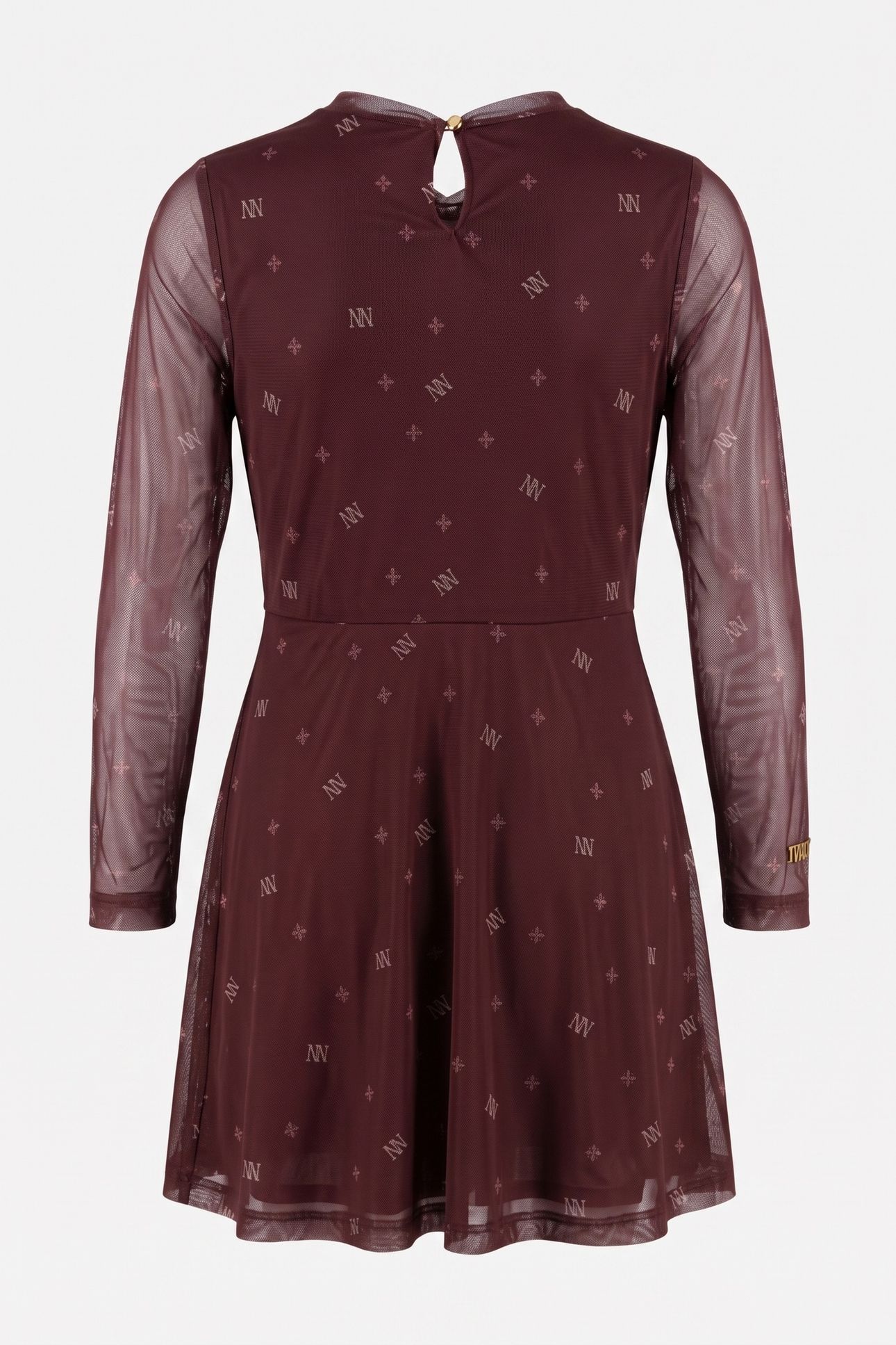 SPHAY MESH DRESS FLOWERFIELD BROWN 3