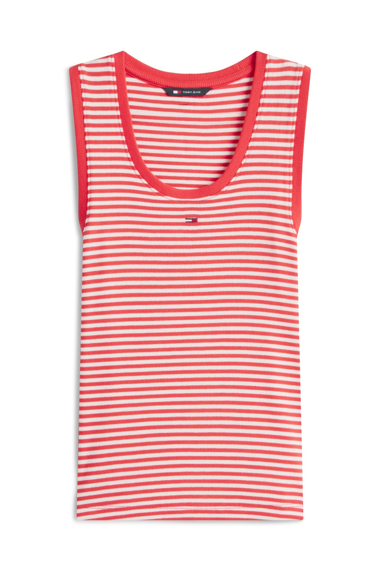 ESSENTIAL RIB TANK RED ALERT/STRIPE 4