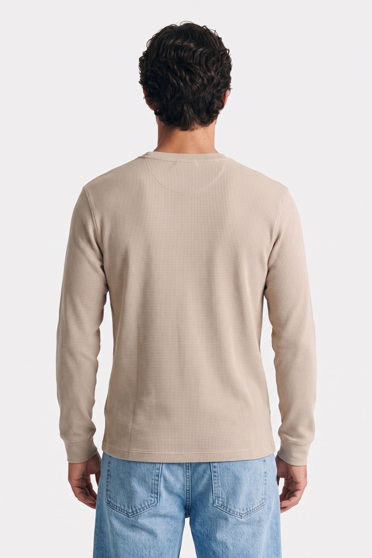 LONG SLEEVE WAFFLE BADGE T-SHIRT PLAZA TAUPE 2