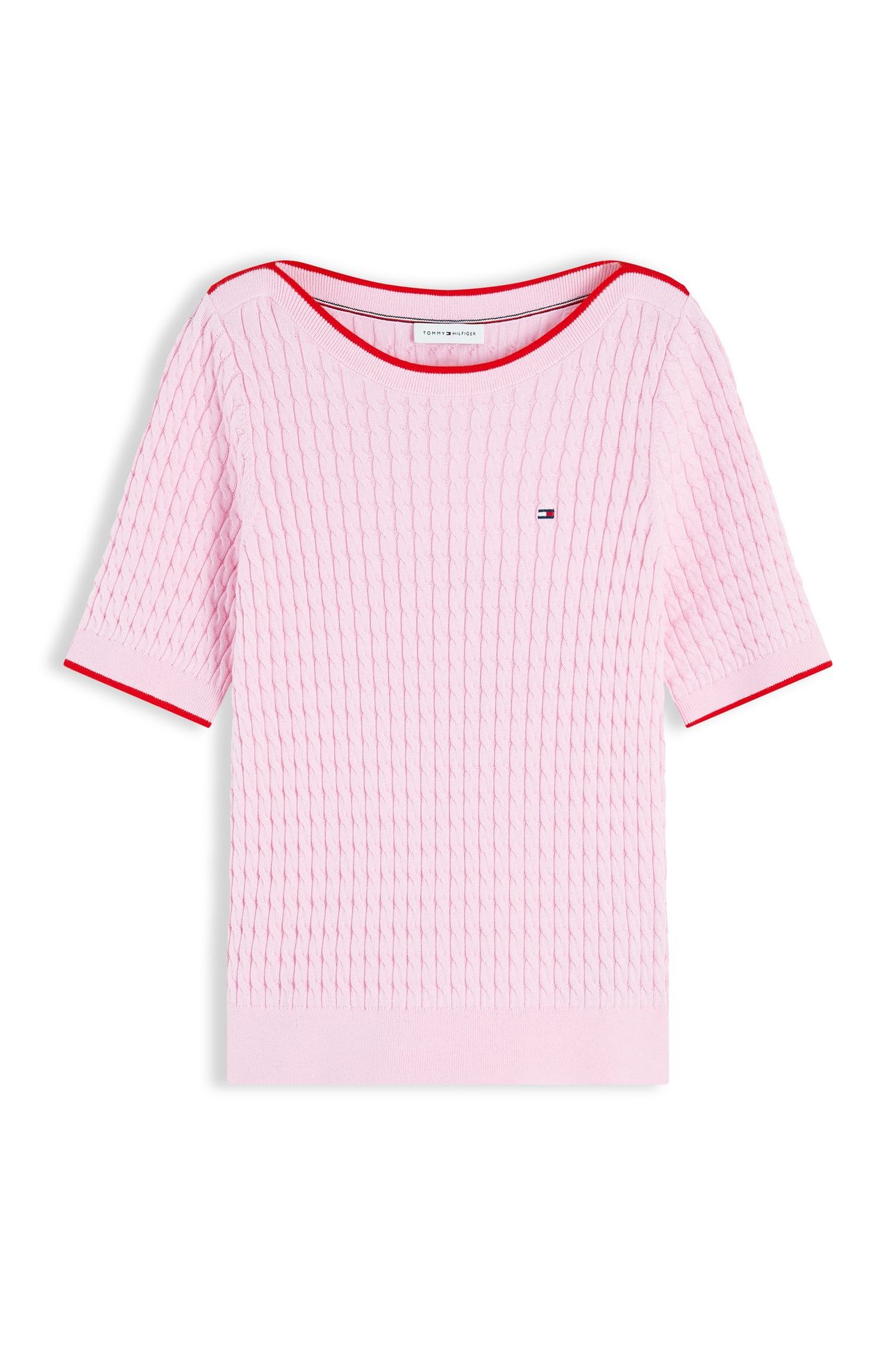 FINE CABLE BOAT NECK TOP CLASSIC PINK 4