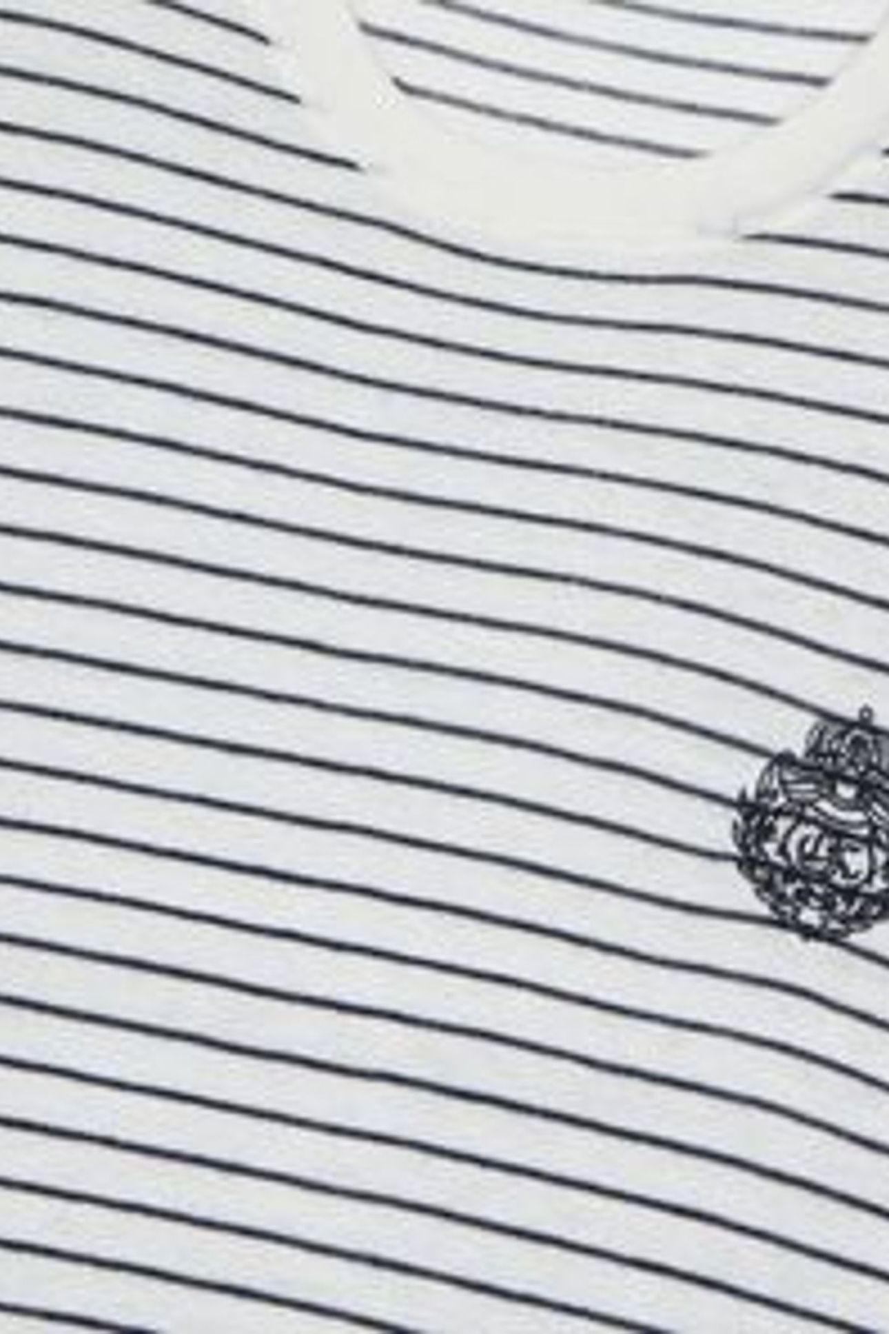 PULL COL ROND A RAYURES DETAIL BRODERIE WHITE / BLUE 9