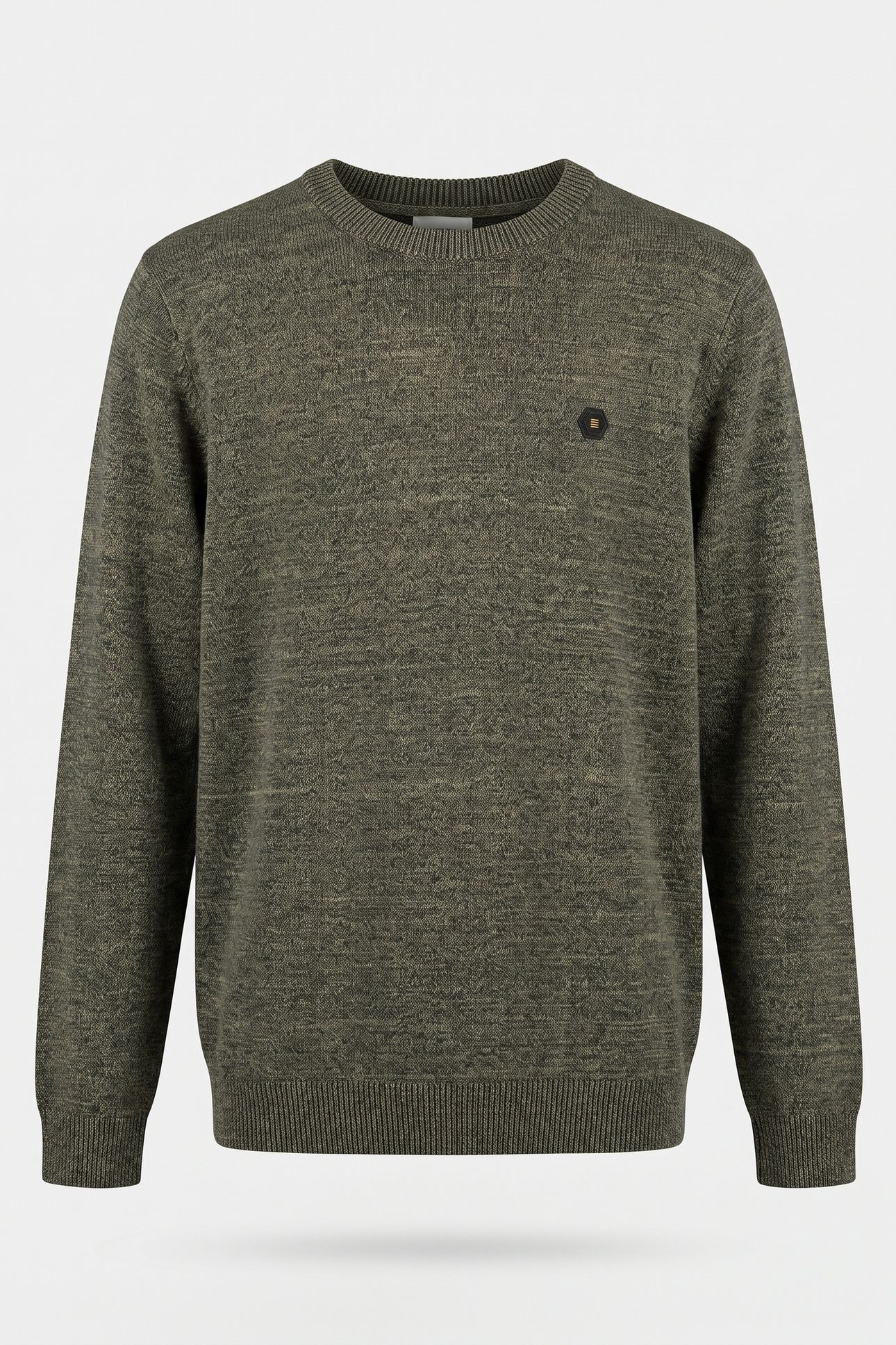PULLOVER CREWNECK 2 COLOURED MELANGE LIGHT MOSS 3