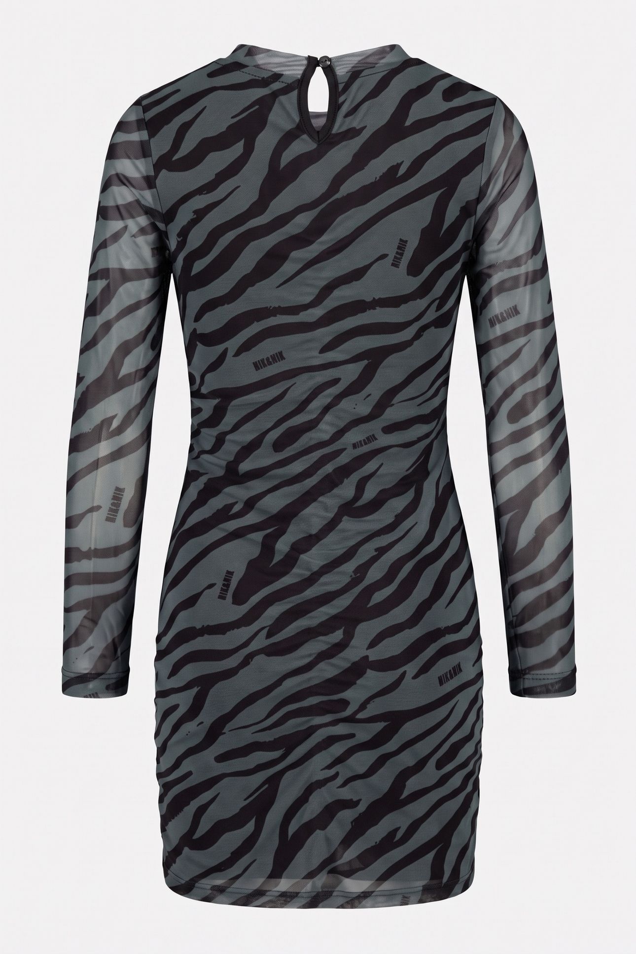 ZEBRA MESH DRESS GREY GREEN 3
