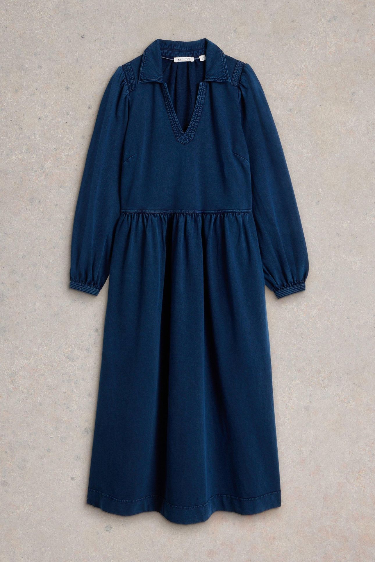 REN DENIM JERSEY DRESS DARK DENIM 3