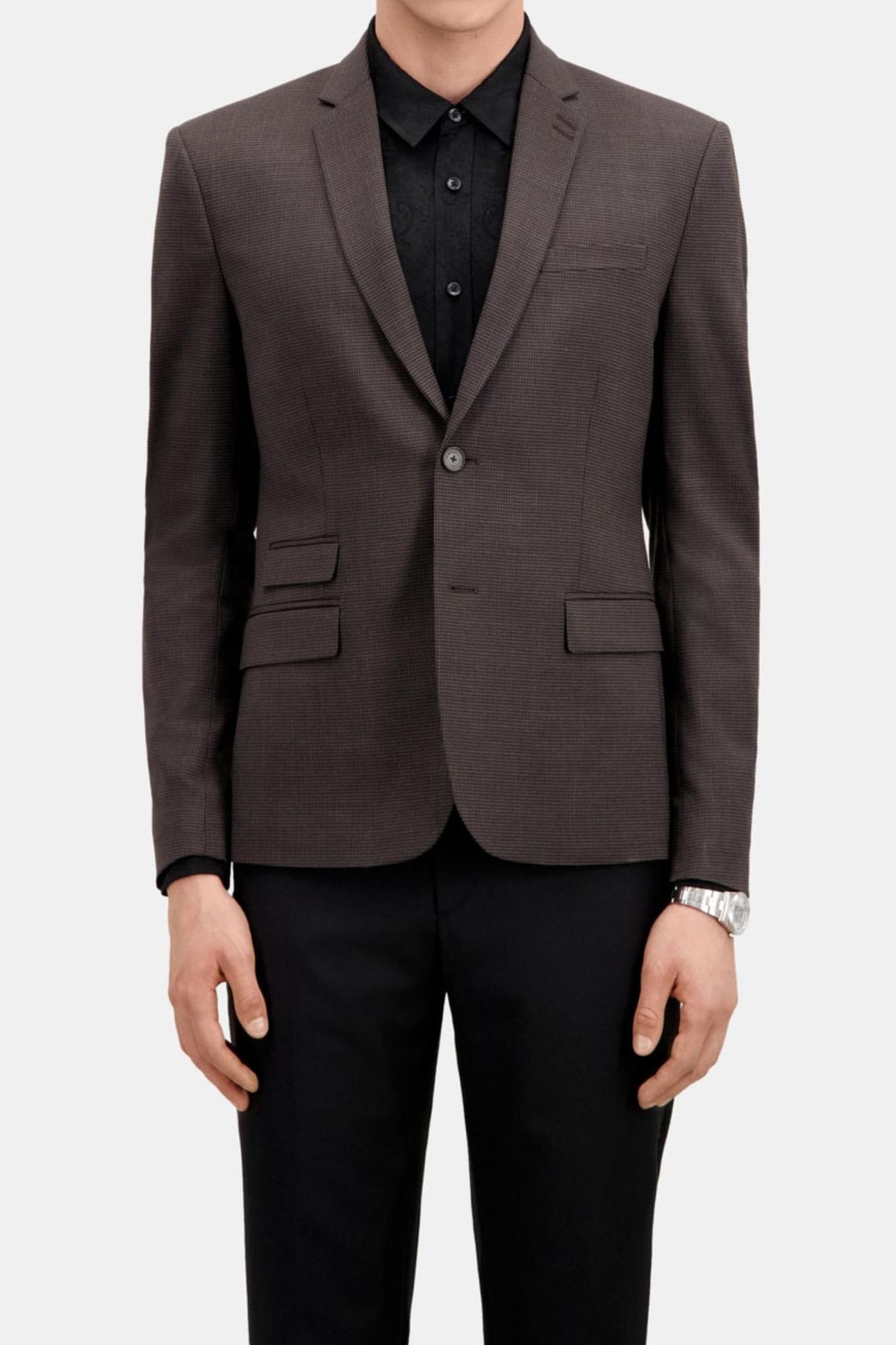 CLASSIC SUIT JACKET WITH HUNDREDFOLD PATTERN BROWN/BLACK 2