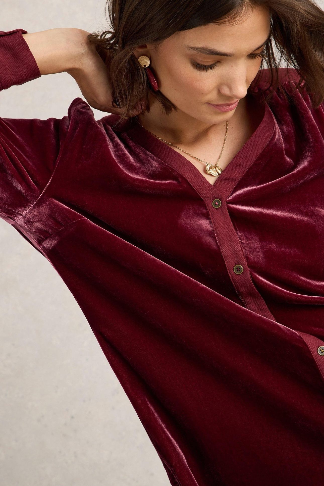 OLIVE VELVET TUNIC DARK PLUM 6