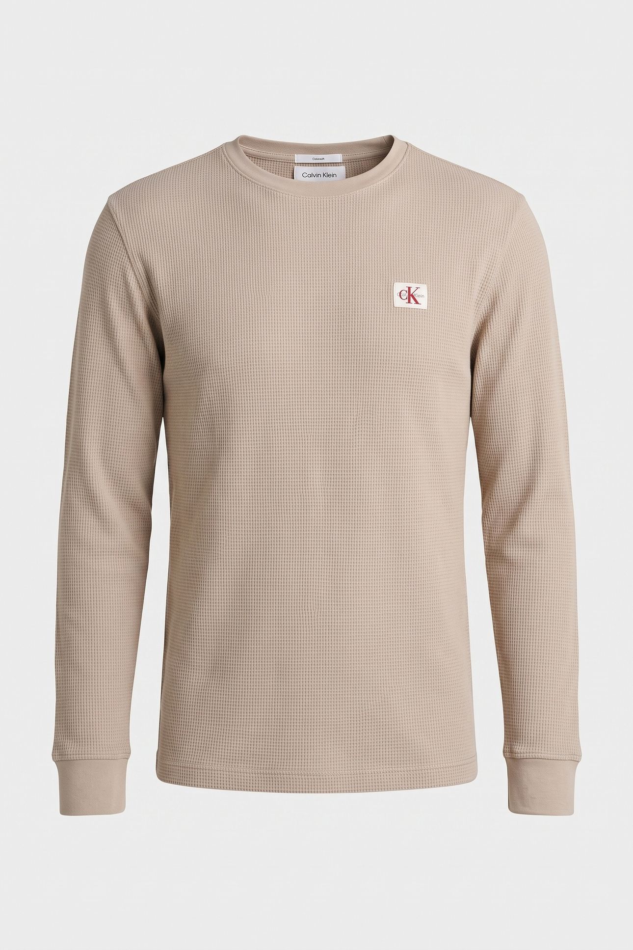 LONG SLEEVE WAFFLE BADGE T-SHIRT PLAZA TAUPE 3