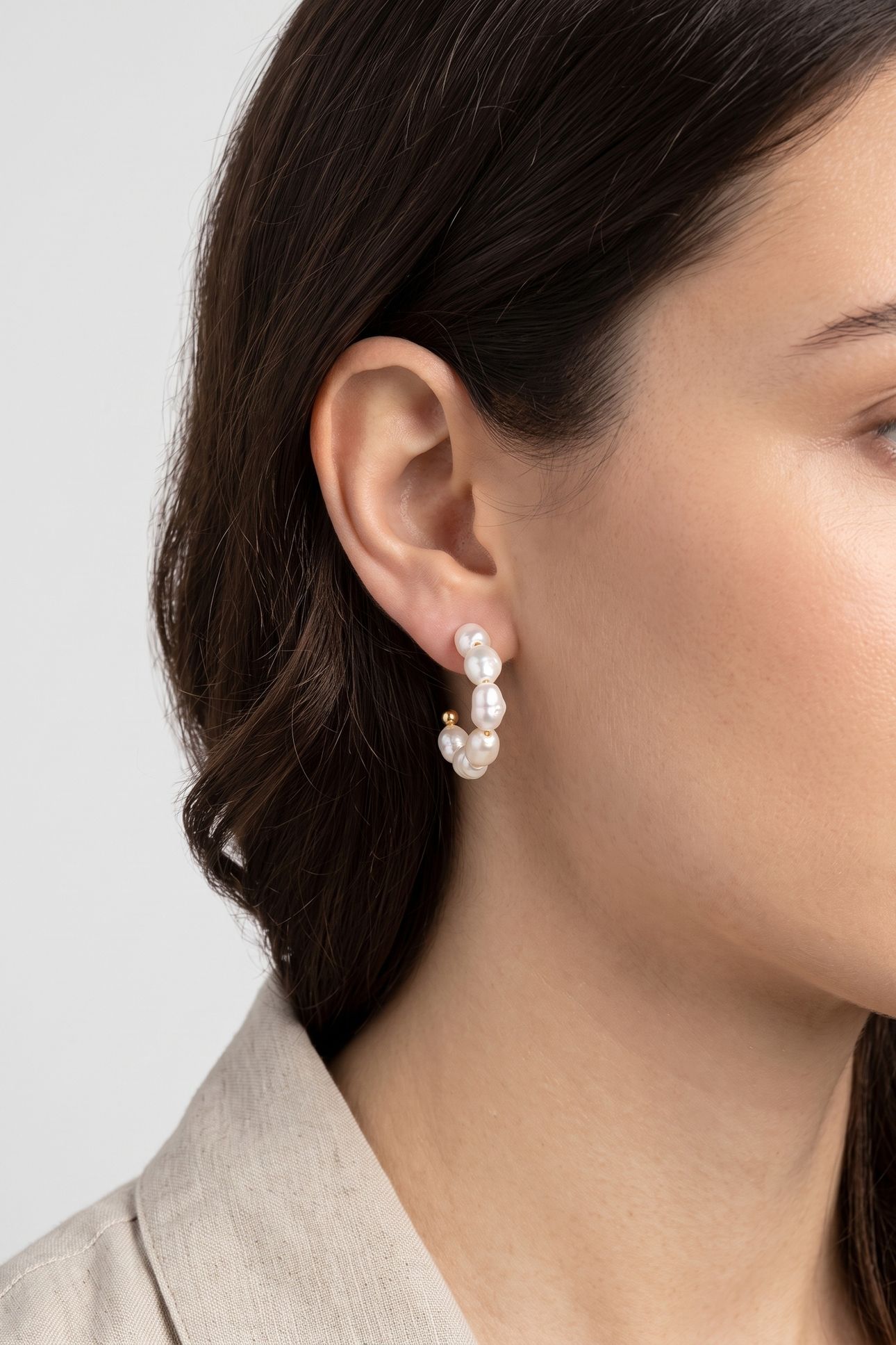 ORGANIC PEARL PERLENOHRRINGE GOLD 1