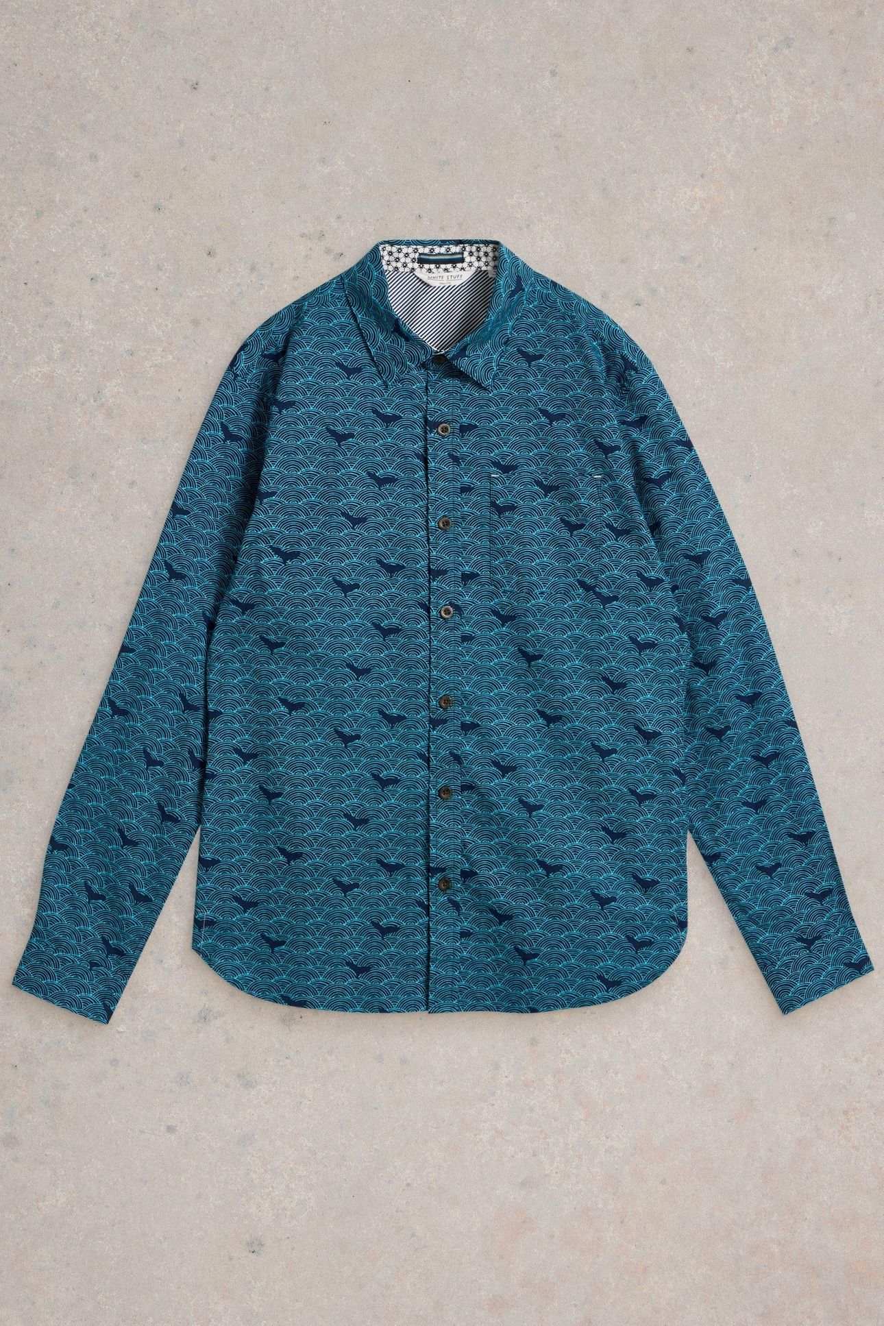 WAVES PRINTED SHIRT BLUE PRINT 4