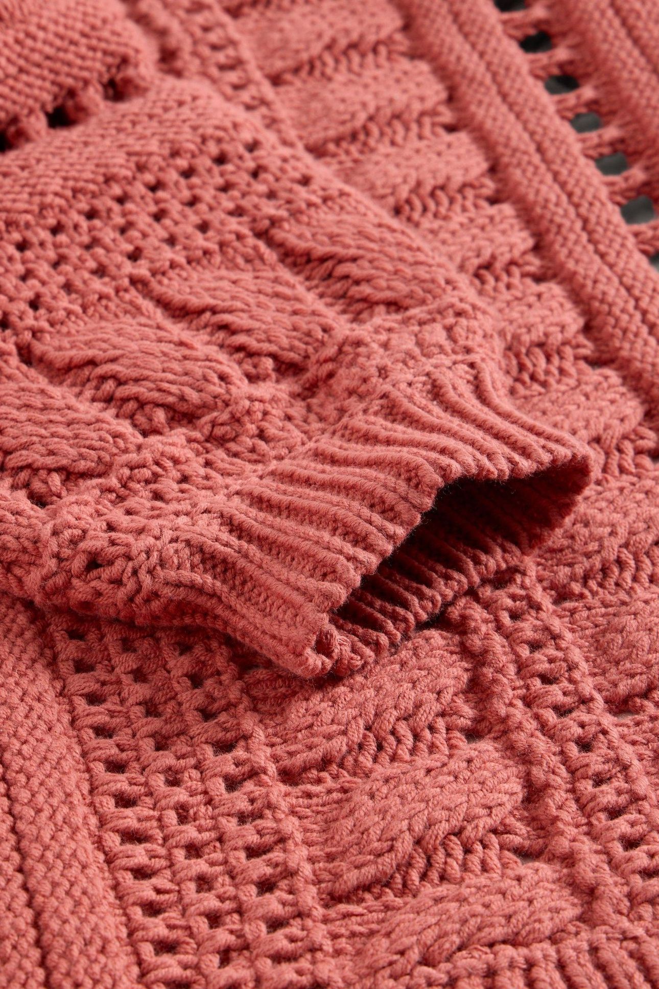 CASEY CROCHET CARDI MID CORAL 5