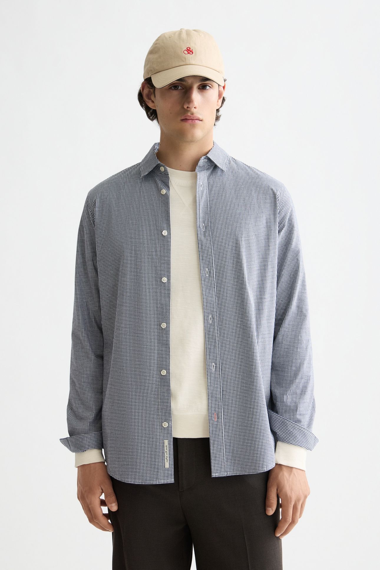 MICRO-CHECK POPLIN SHIRT PEACOAT MICRO CHECK 2