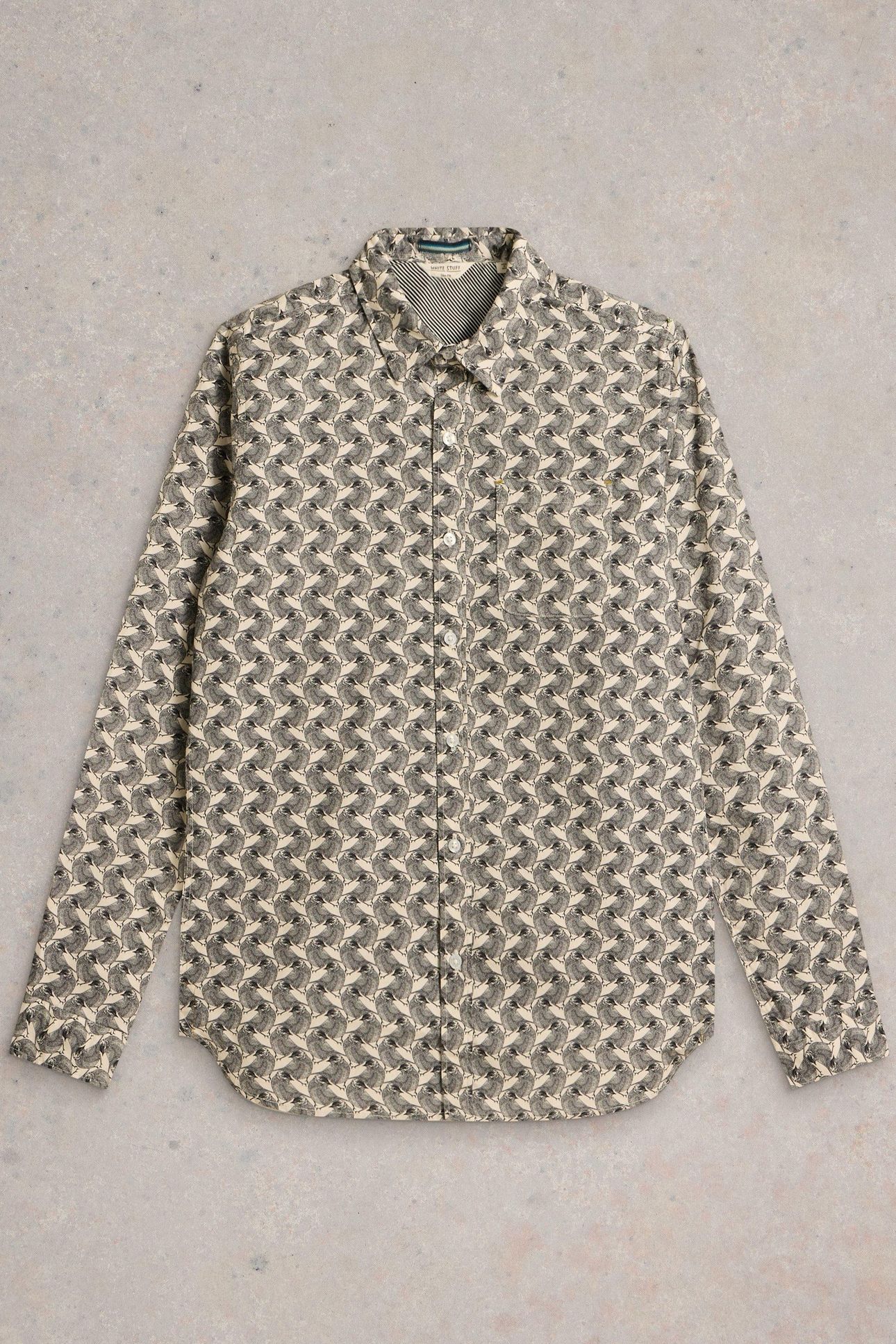 BIRD PRINTED SHIRT WHITE PRINT 3