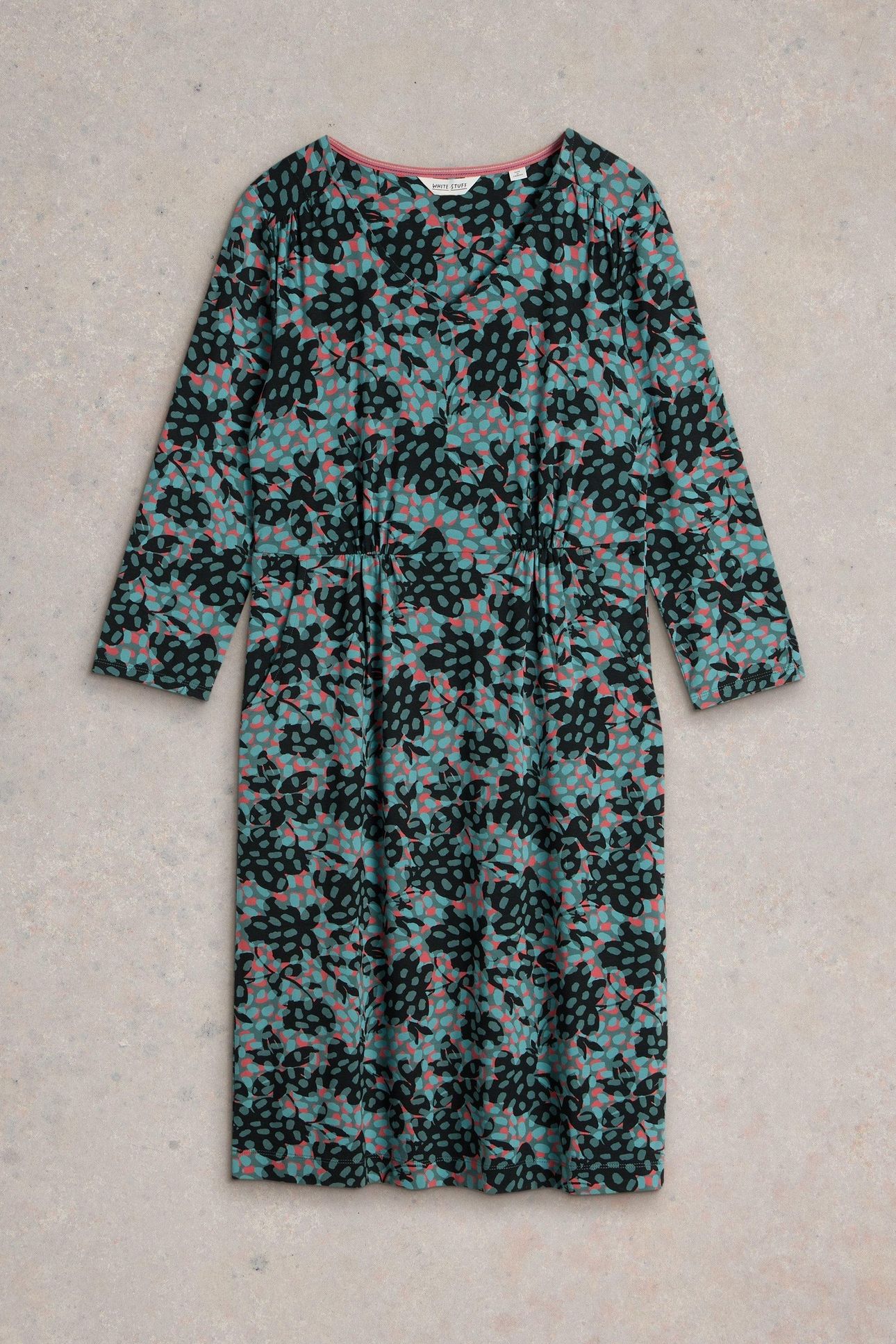 TALLIE JERSEY DRESS TEAL MULTI 3