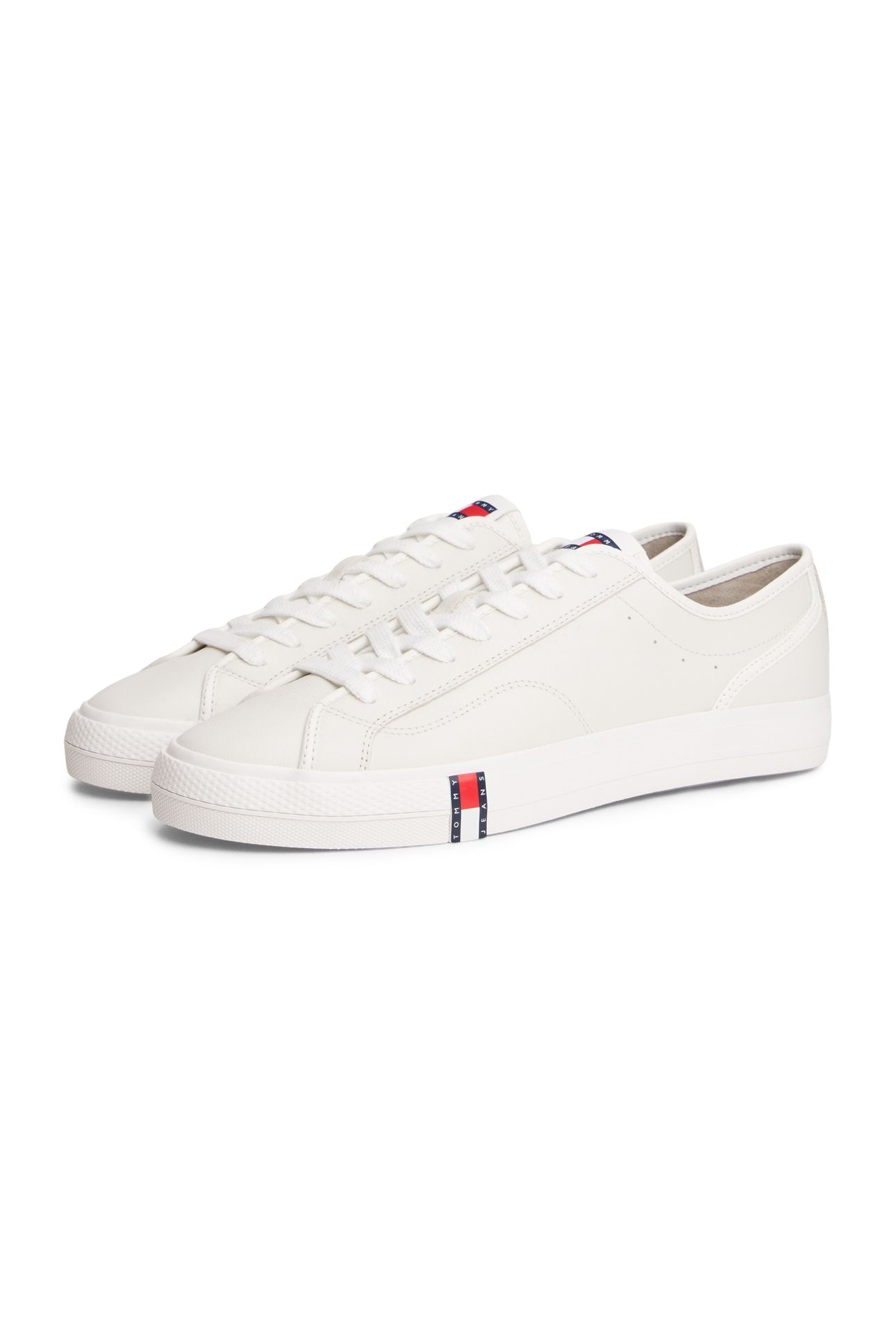ARCHIVE FLAG STRIPE LEATHER TRAINERS ECRU 2