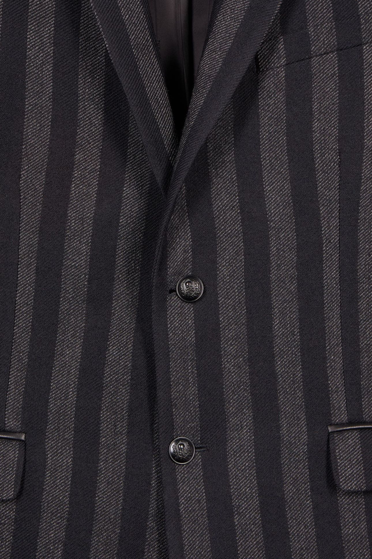 STRAIGHT-CUT JACKET WITH 3 BUTTONS & 3 POCKETS BLACK GREY 11