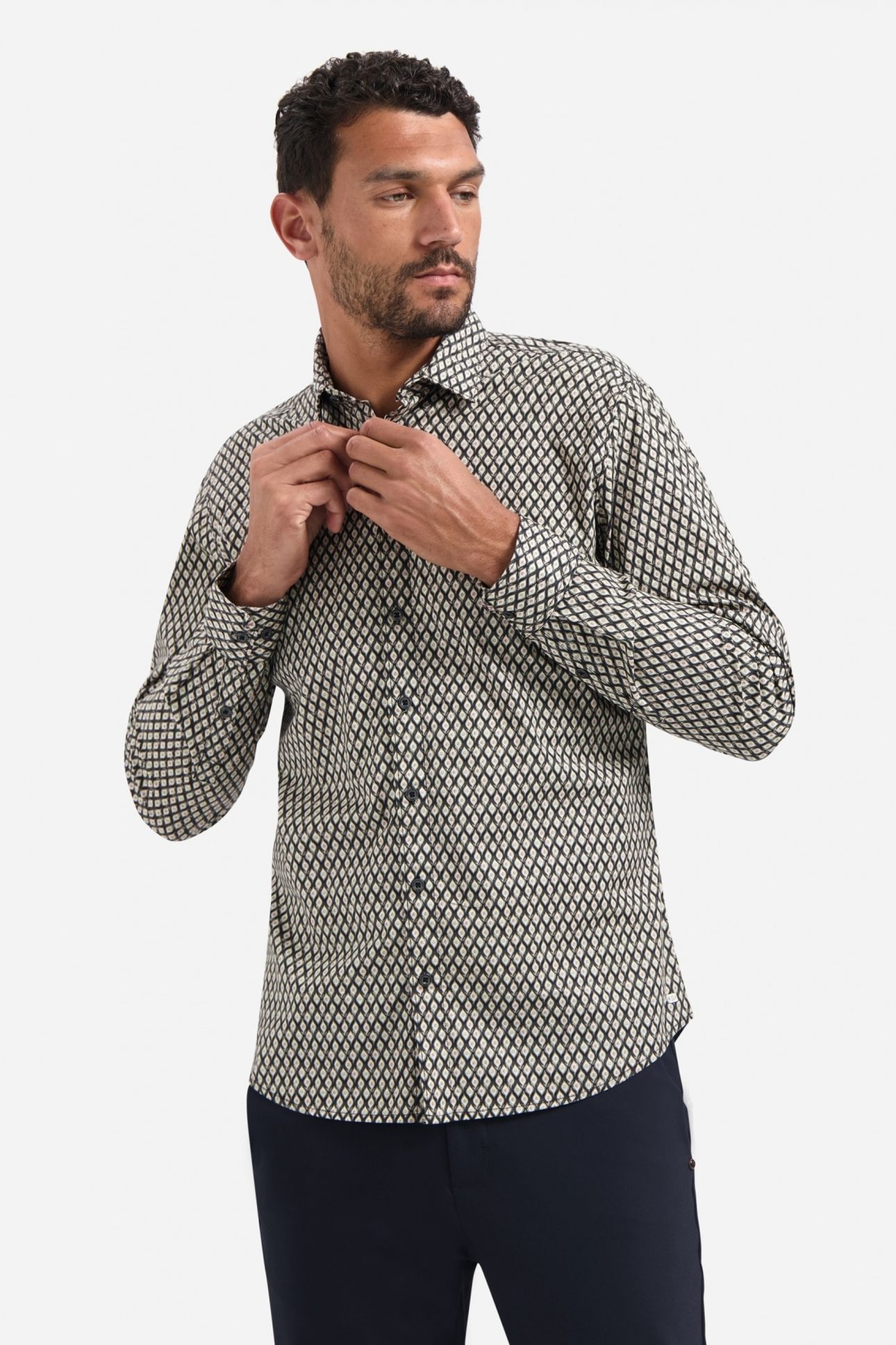 SHIRT STRETCH ALLOVER PRINTED BLACK 3