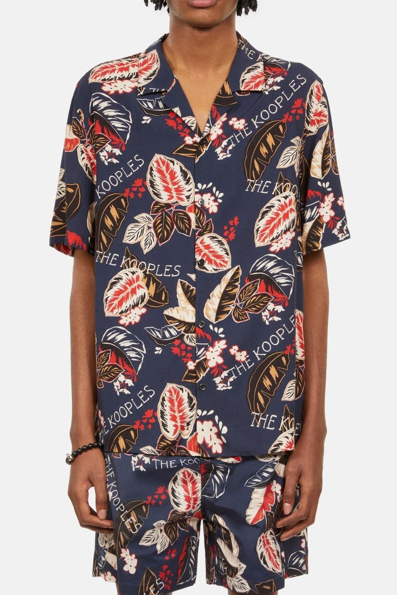 SHORT-SLEEVED PATTERNED SHIRT NAVY 1
