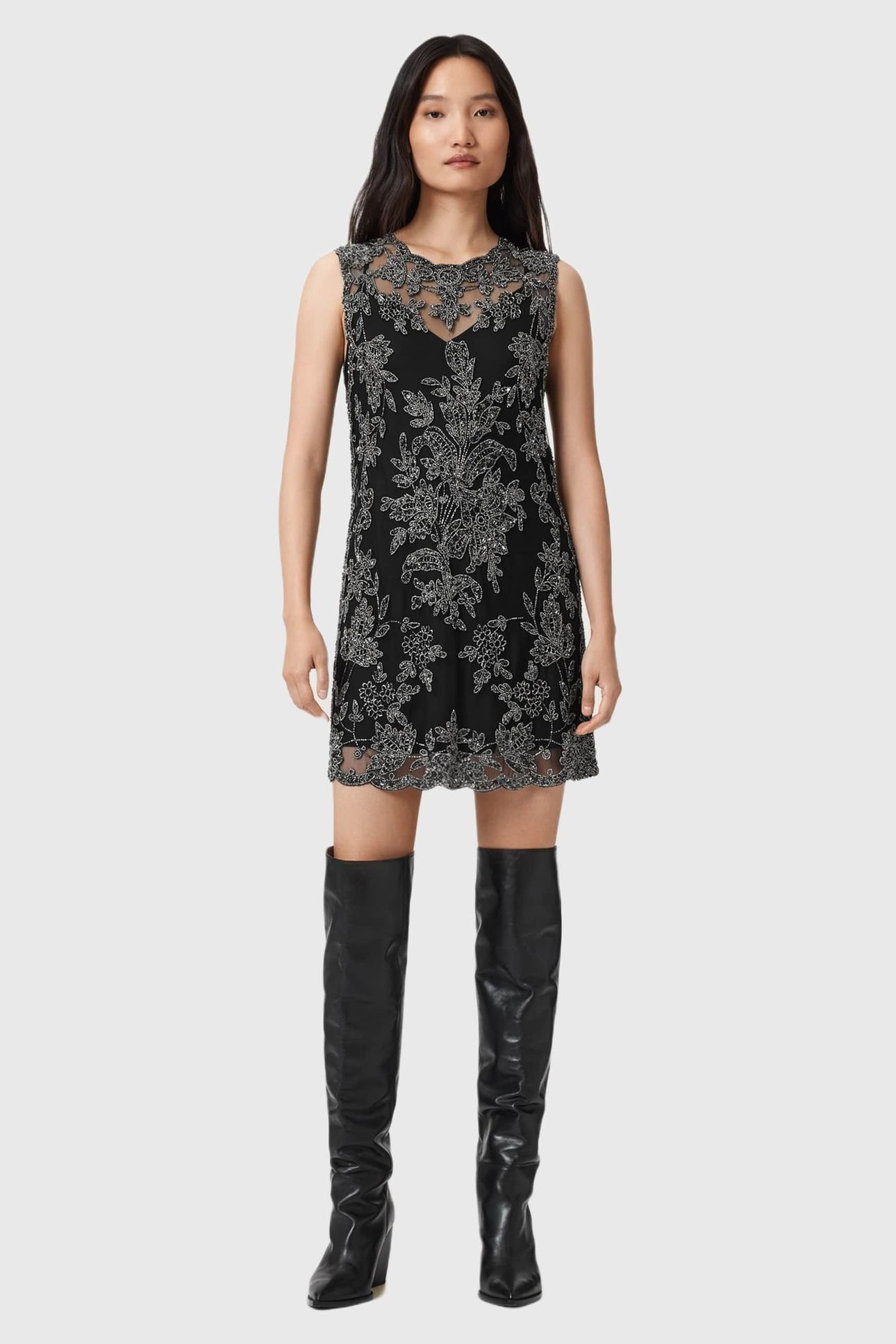 INAYA EMB DRESS BLACK 1