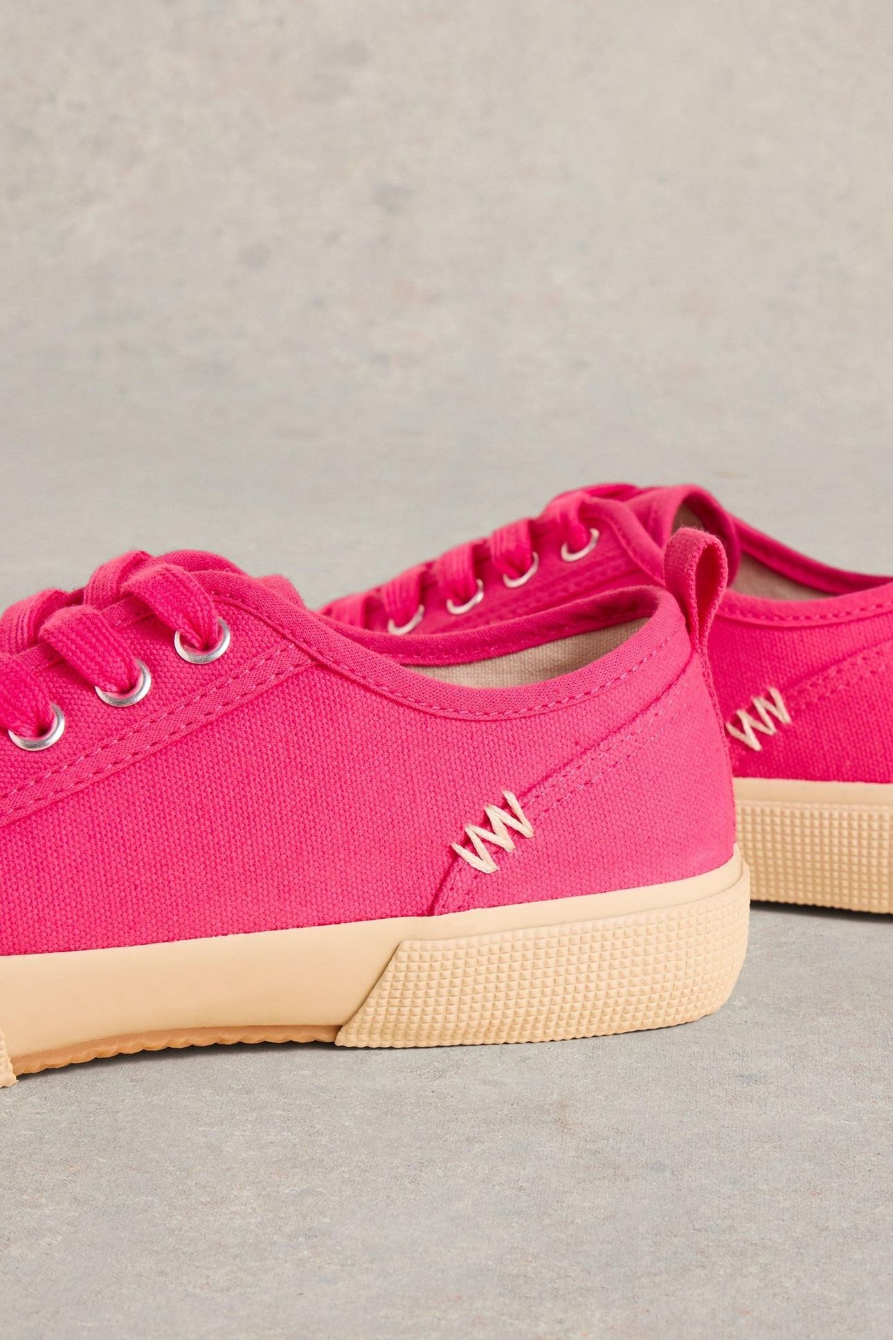 PIPPA CANVAS LACE UP TRAINER BRIGHT PINK 3