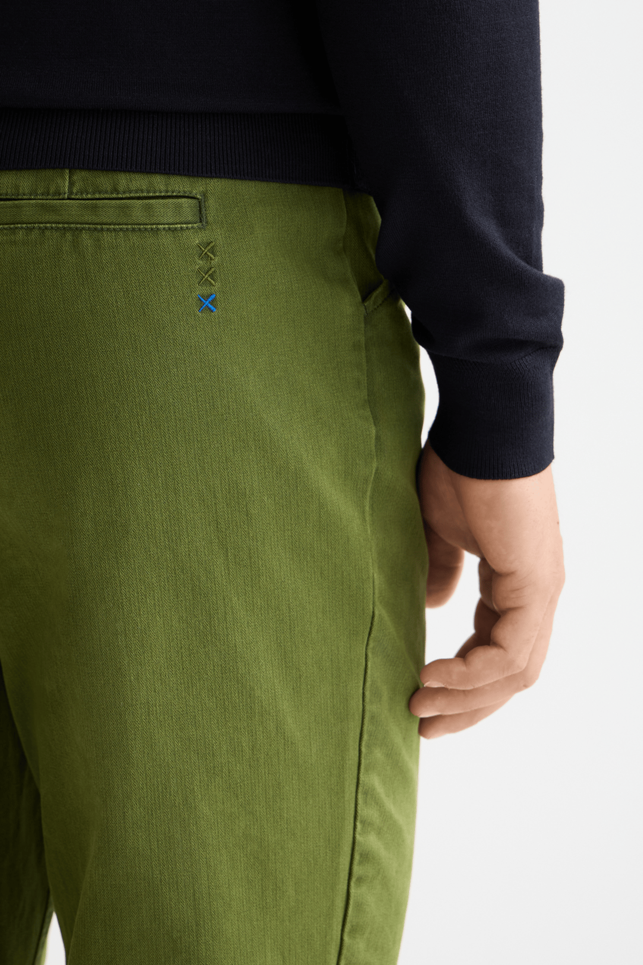 CLARKE- WASHED COTTON-BLEND HERRINGBONE STRAIGHT FIT CHINO C 5