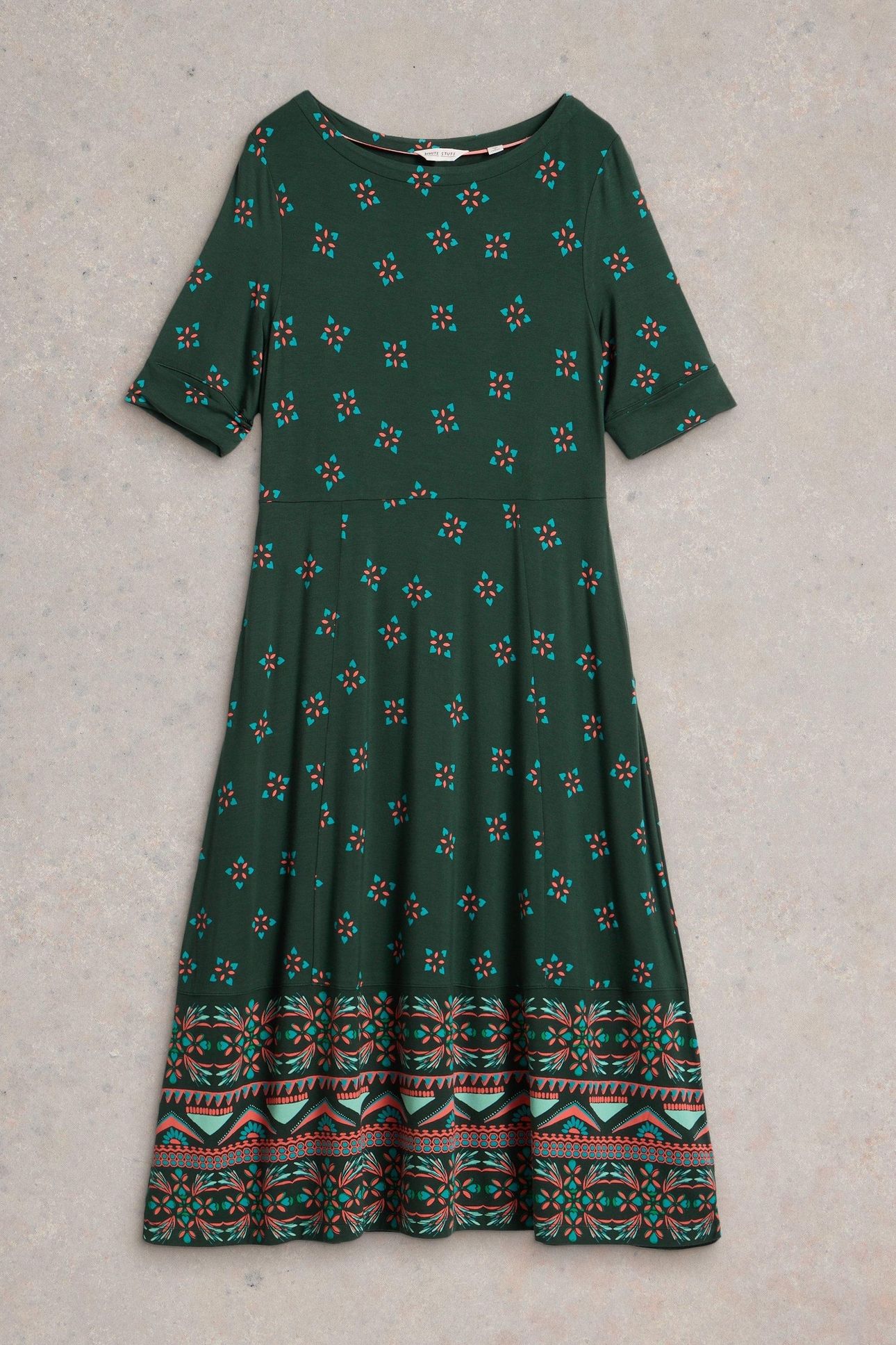 MILLIE JERSEY DRESS GREEN PRINT 4