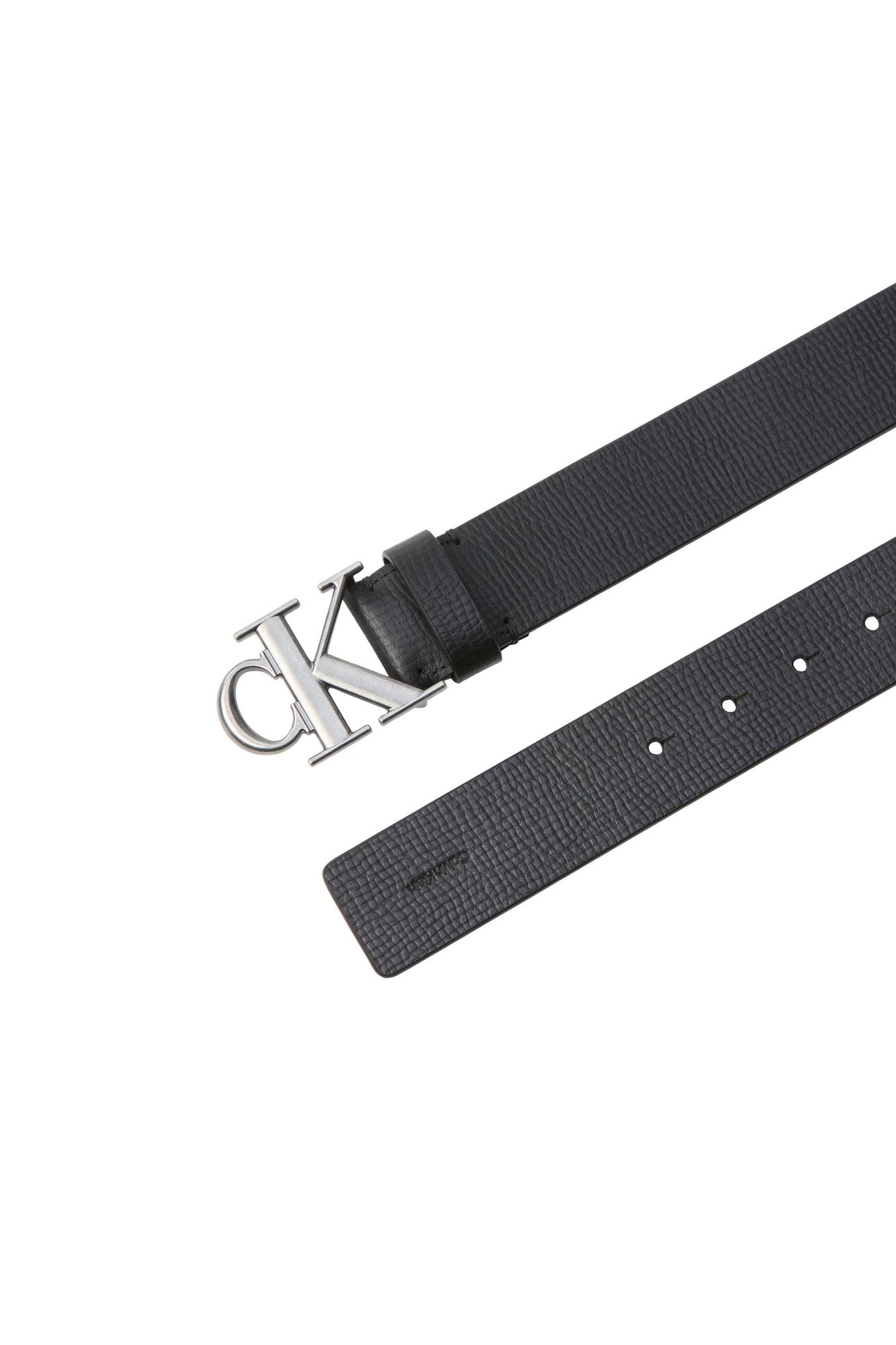 CK BUCKLE 40MM FIXED BELT BLACK/ANTIQUE SILVER 3