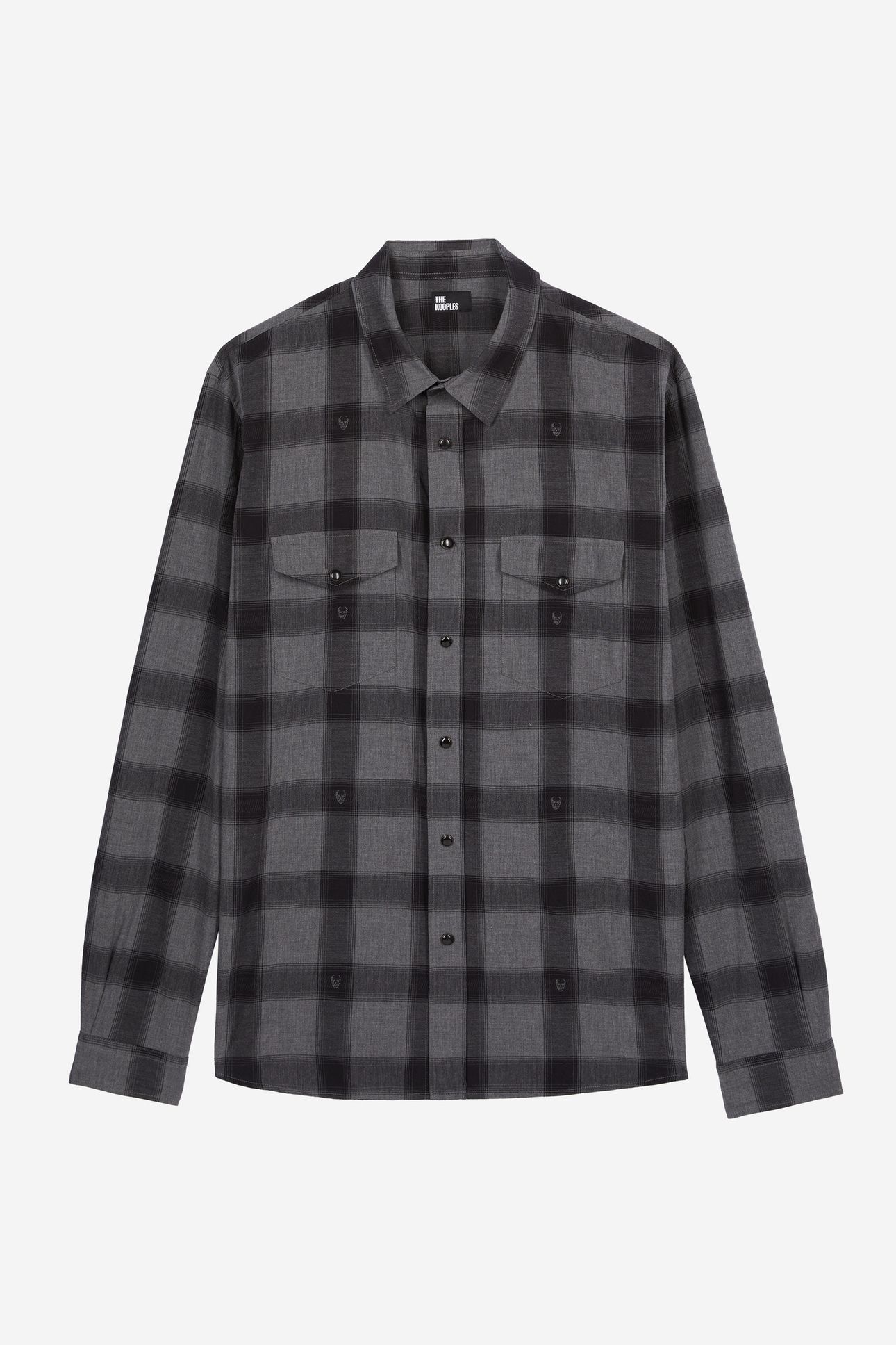 LONG-SLEEVED CHECKED SHIRT BLACK GREY 4