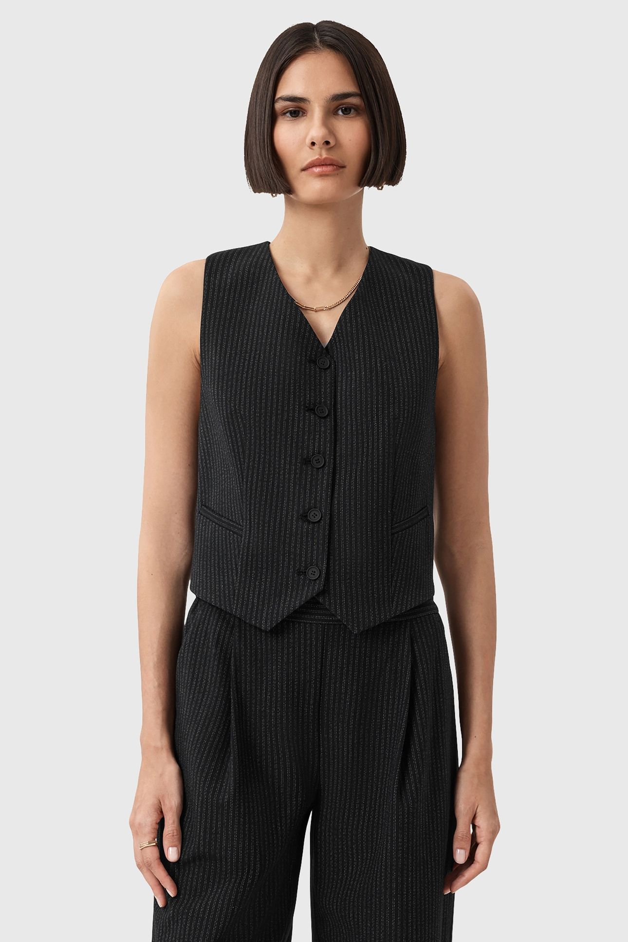 ALEIDA PIN WAISTCOAT BLACK 1