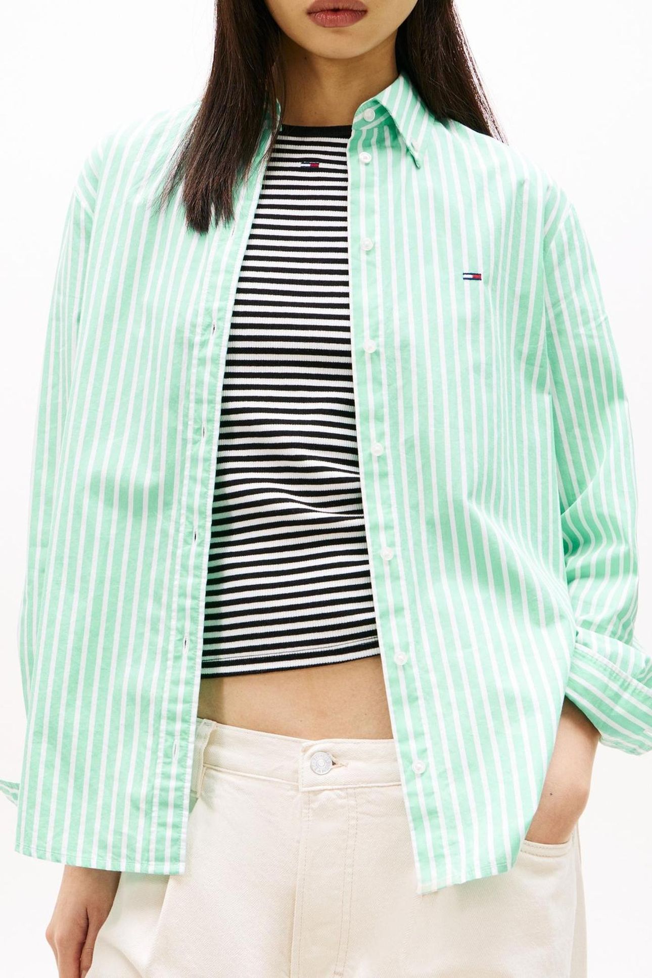 REGULAR POPLIN SHIRT TROPICAL TIDE/STRIPE 1