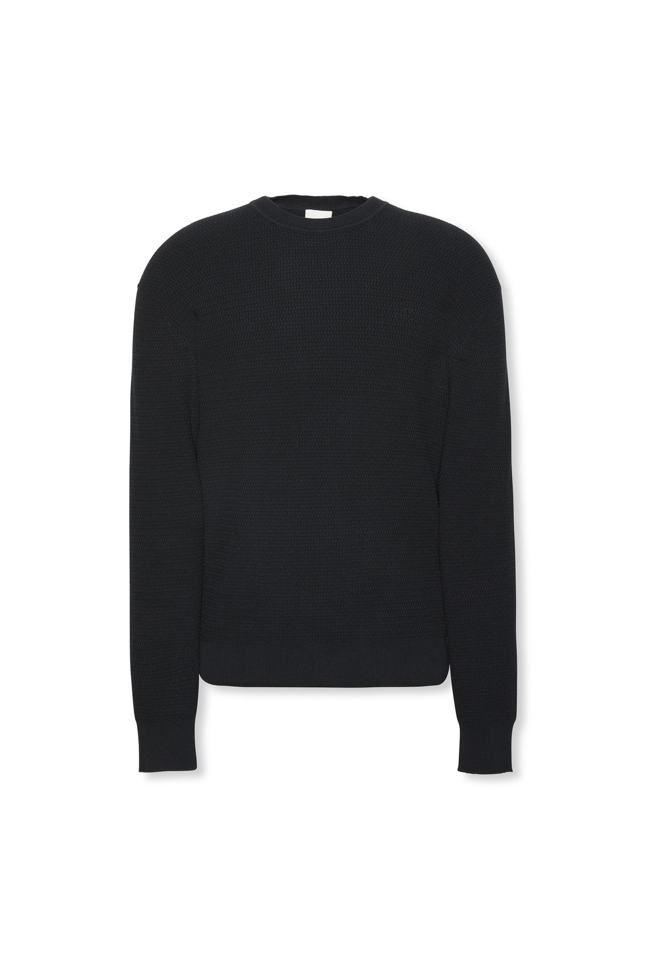 LS TEXTURE COTTON CREW NECK BLACK 4