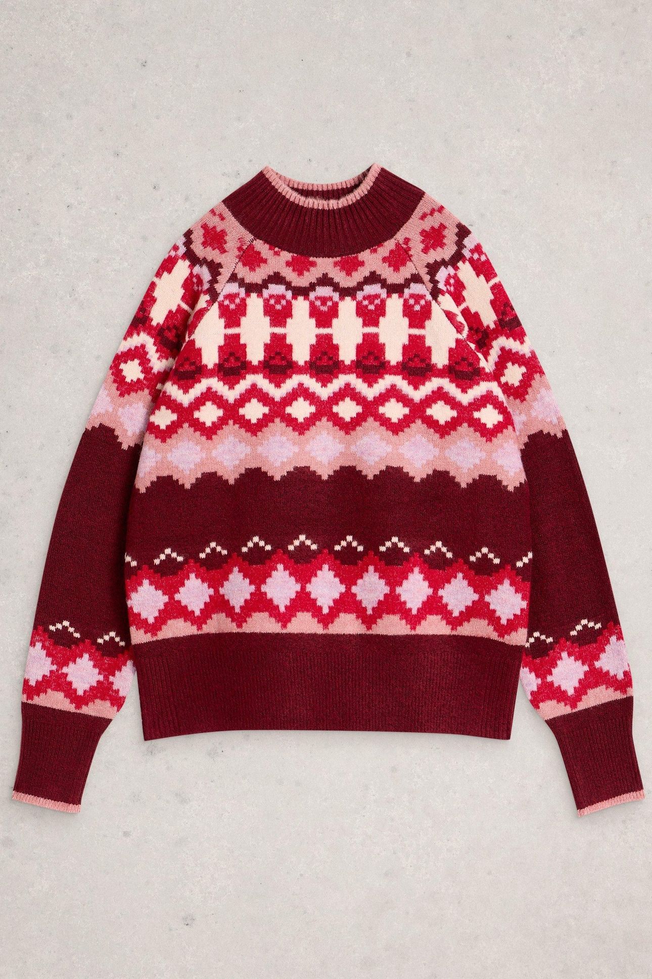 FAIRISLE HIGH NECK JUMPER PLUM MULTI 1